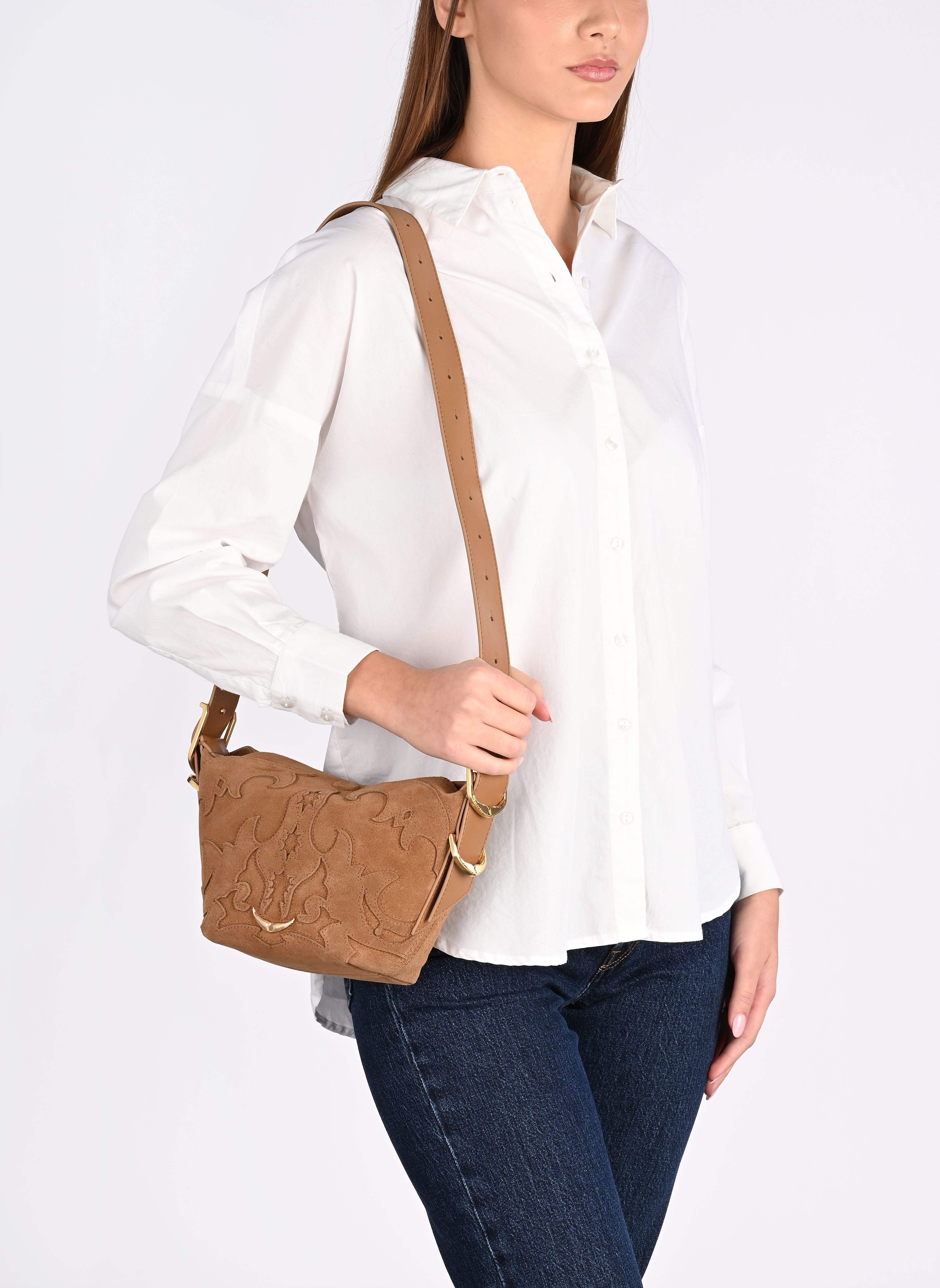 Umhängetaschen Baby Jane Western Suede damen braun Zadig & Voltaire Umhängetaschen Baby Jane Western Suede damen braun COGNAC