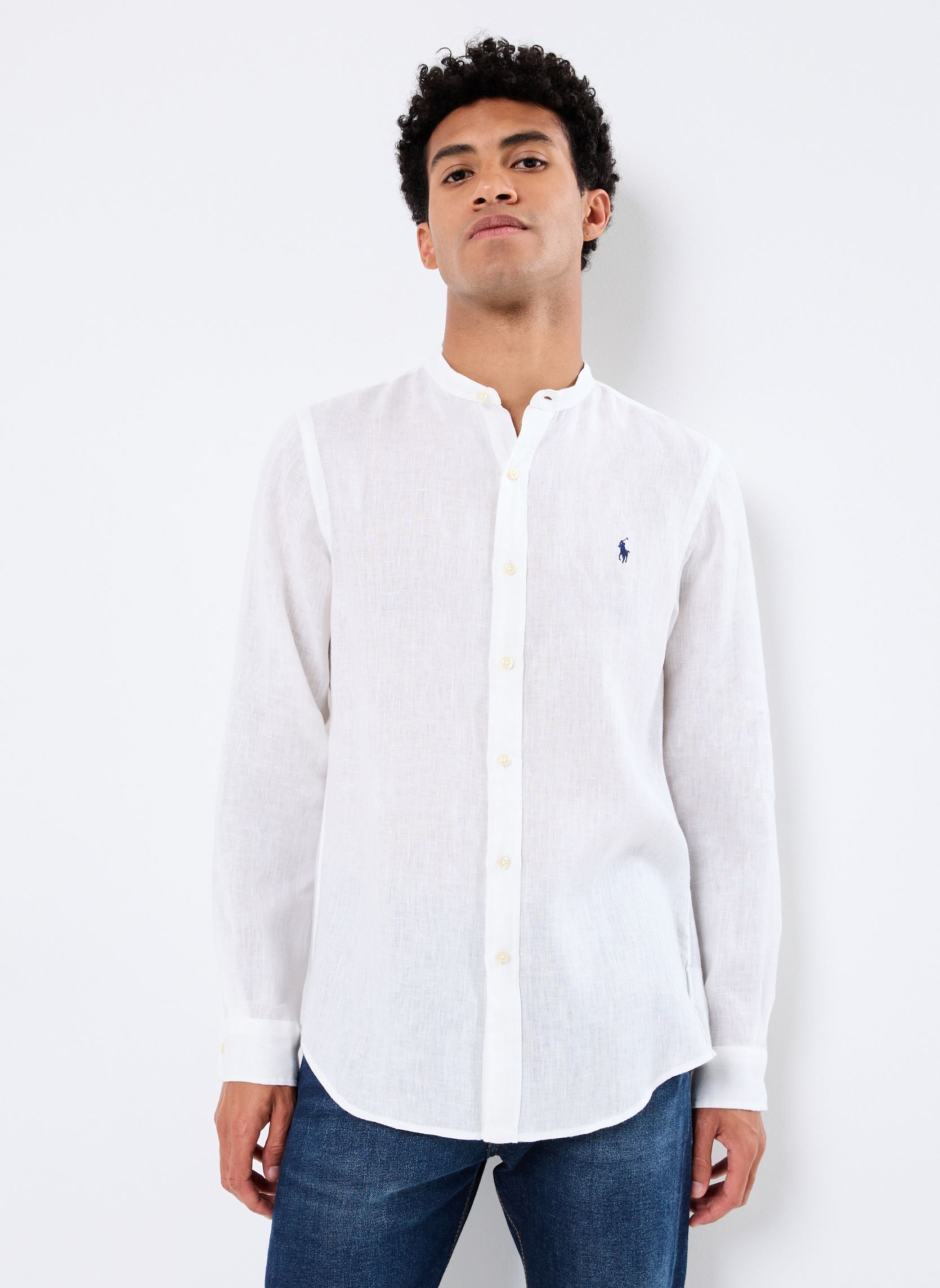 Chemise Polo Ralph Lauren CHEMISE AJUSTEE SLIM FIT EN LIN COL MAO EU - vue 2