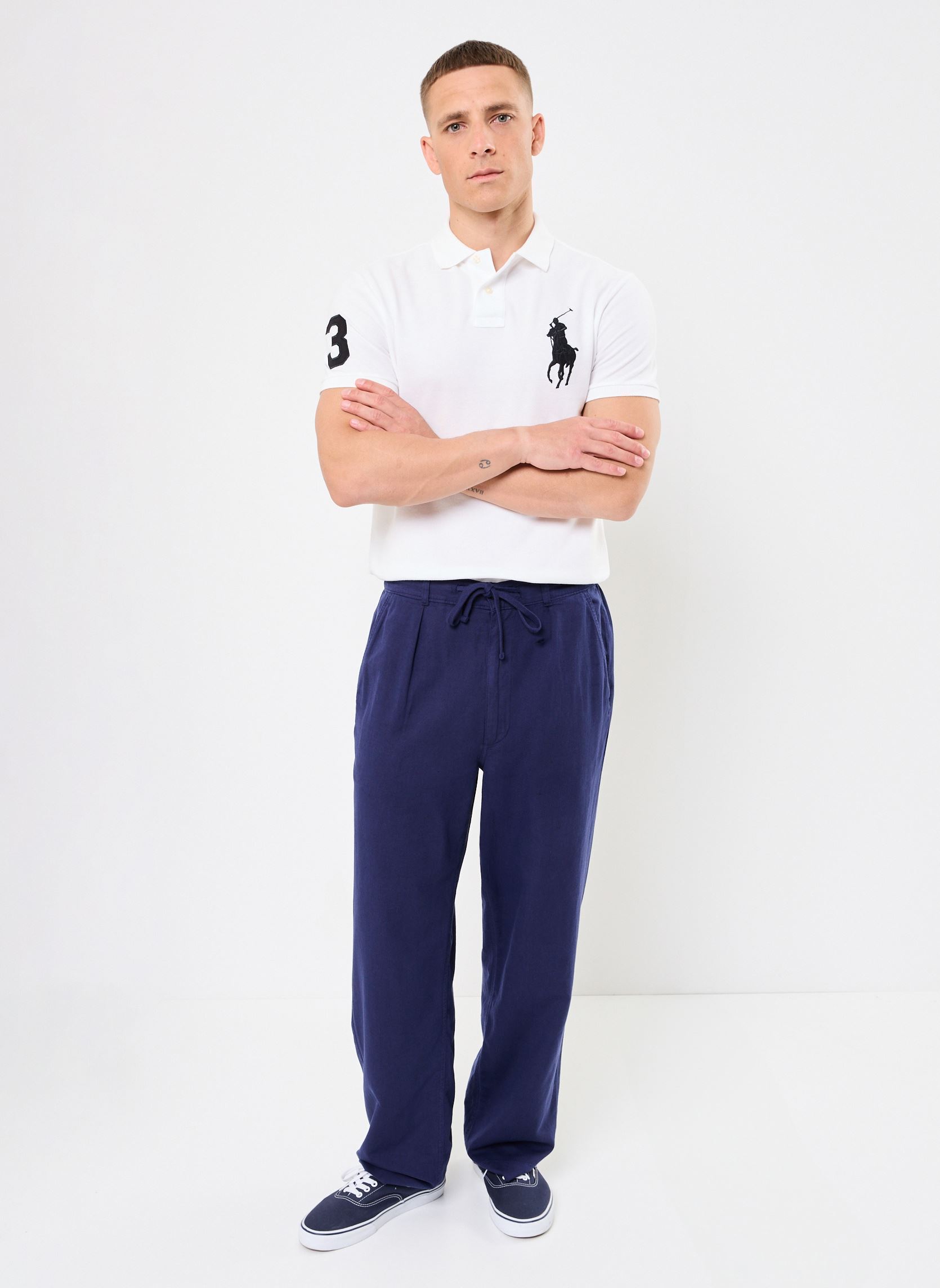 Rechte broeken Cfprepeasyp-Pleated heren blauw Polo Ralph Lauren Rechte broeken Cfprepeasyp-Pleated heren blauw NEWPORT NAVY
