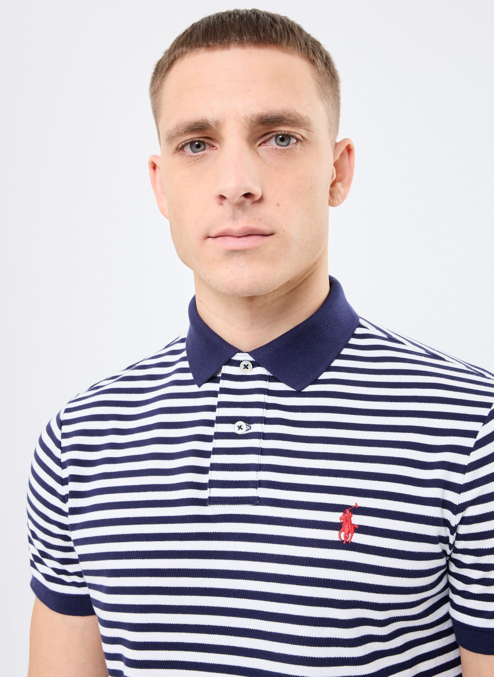 Polo's Sskccmslm10-Short Sleeve-Polo Shirt heren wit Polo Ralph Lauren Polo's Sskccmslm10-Short Sleeve-Polo Shirt heren wit DECKWASH WHITE/NEWPORT NAVY