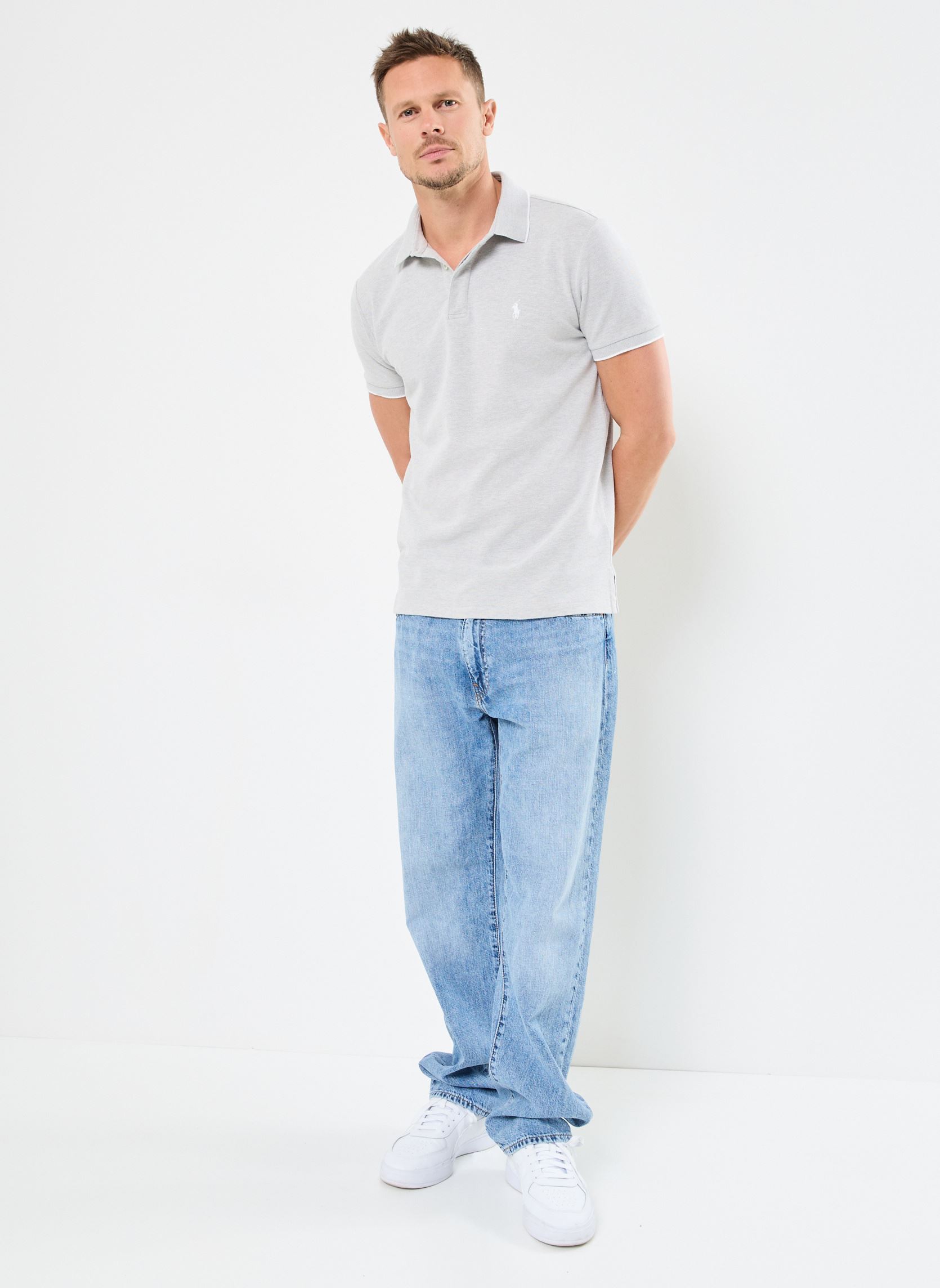 Kurzarm-Poloshirts Sskccmslm4-Short Sleeve-Polo Shirt herren grau Polo Ralph Lauren Kurzarm-Poloshirts Sskccmslm4-Short Sleeve-Polo Shirt herren grau Andover Heather/White