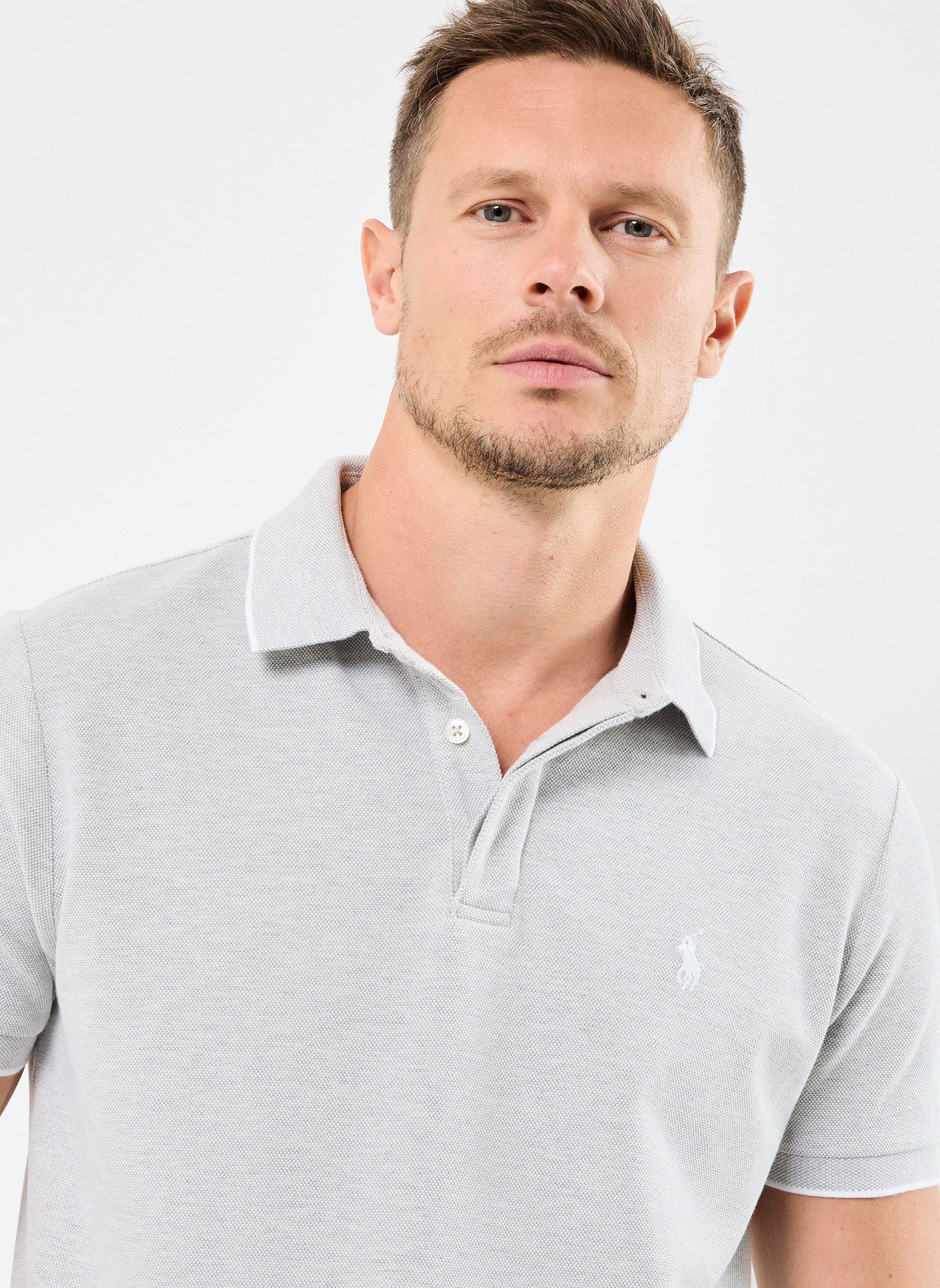 Kurzarm-Poloshirts Sskccmslm4-Short Sleeve-Polo Shirt herren grau Polo Ralph Lauren Kurzarm-Poloshirts Sskccmslm4-Short Sleeve-Polo Shirt herren grau Andover Heather/White