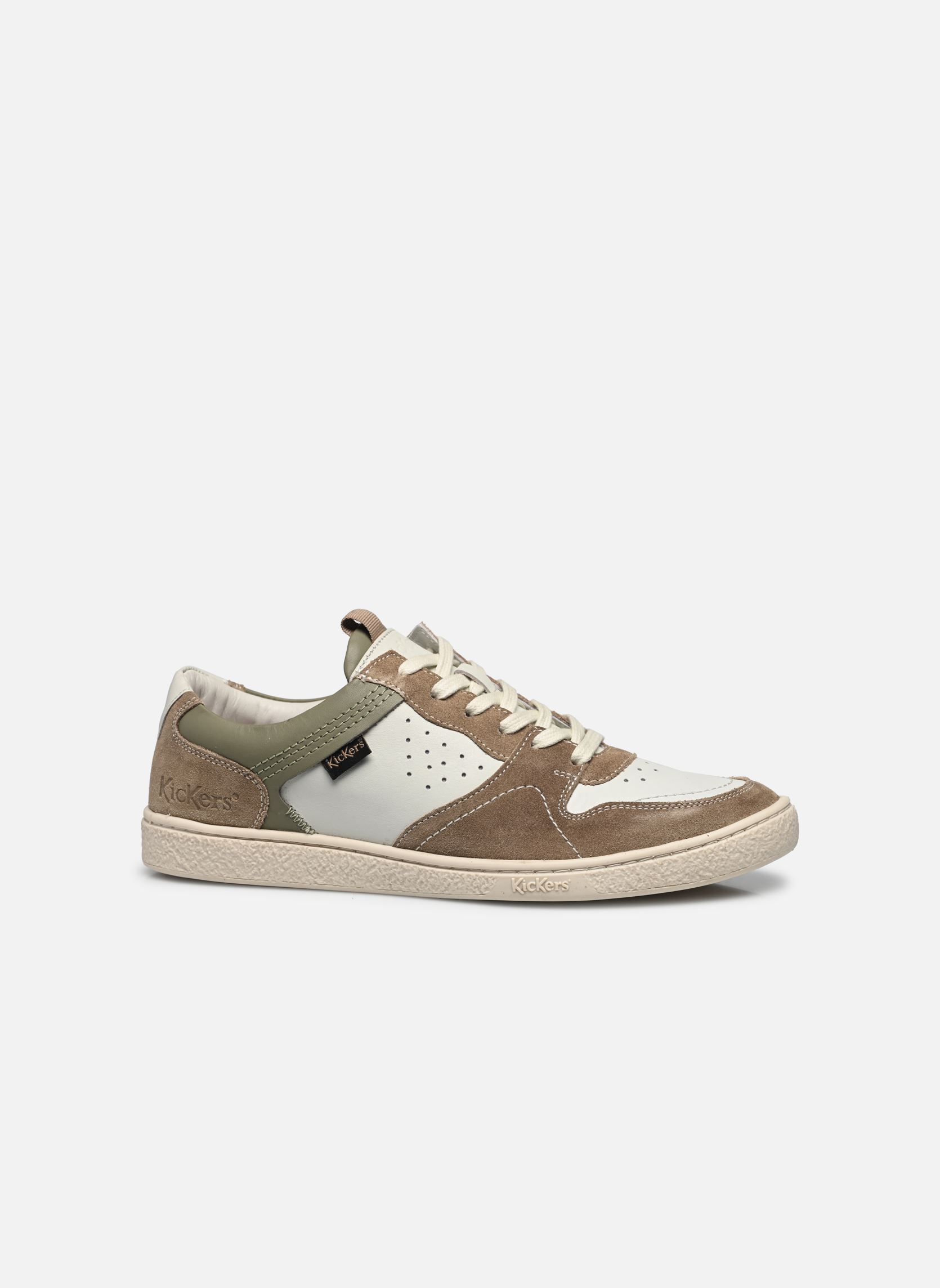 Baskets basses KICK SACKERS homme vert Kickers Baskets basses KICK SACKERS homme vert BEIGE BLANC CASSE KAKI