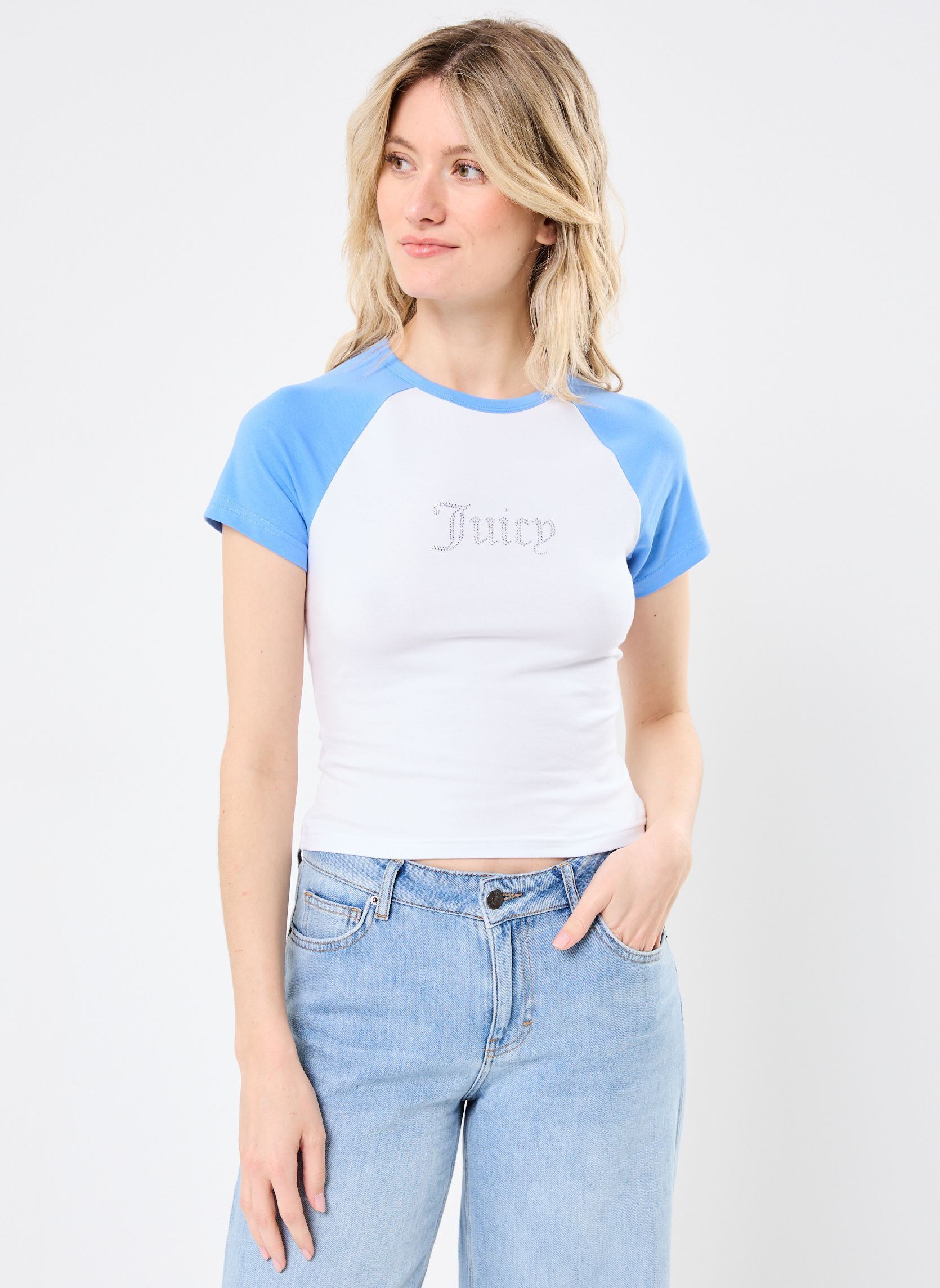 Tee-shirts manches courtes Contrast Raglan Baby Tee femme blanc JUICY COUTURE Tee-shirts manches courtes Contrast Raglan Baby Tee femme blanc WHITE