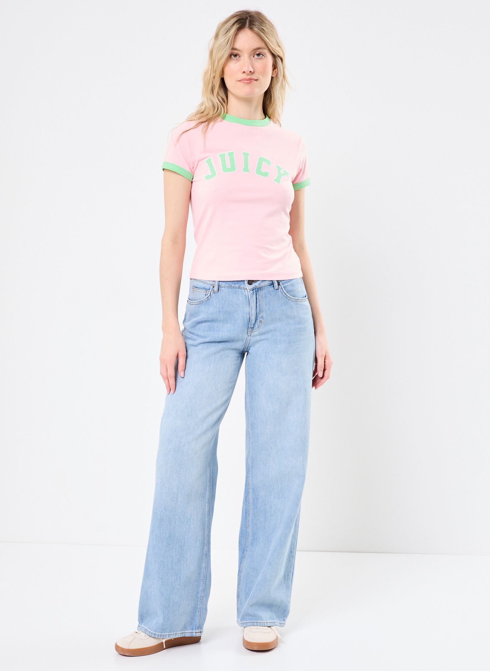 Tee-shirts manches courtes Juicy Collegiate Ringer T_Shirt femme rose JUICY COUTURE Tee-shirts manches courtes Juicy Collegiate Ringer T_Shirt femme rose JUICY PINK