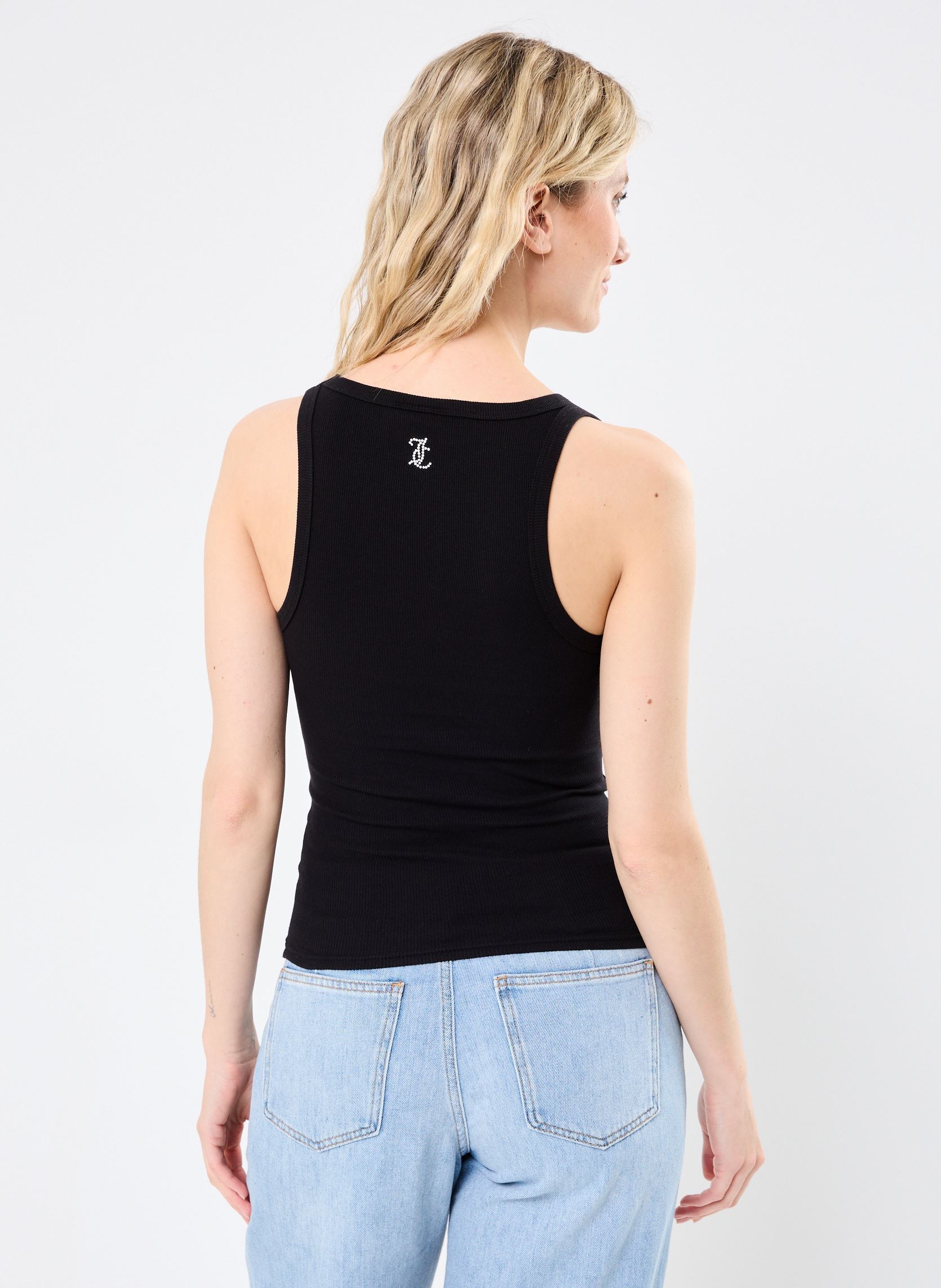 Débardeurs Rib Jersey Racer Vest top femme noir JUICY COUTURE Débardeurs Rib Jersey Racer Vest top femme noir BLACK