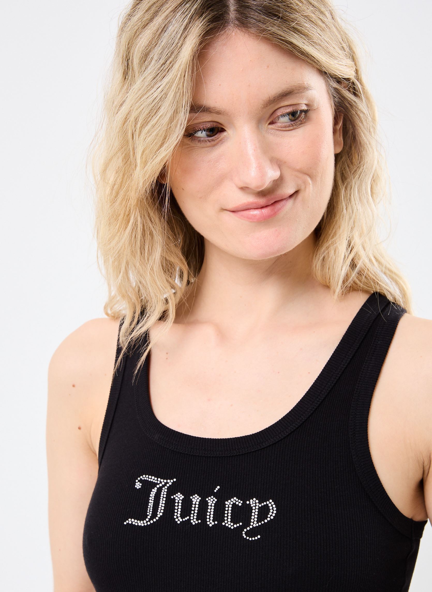 Débardeurs Rib Jersey Racer Vest top femme noir JUICY COUTURE Débardeurs Rib Jersey Racer Vest top femme noir BLACK