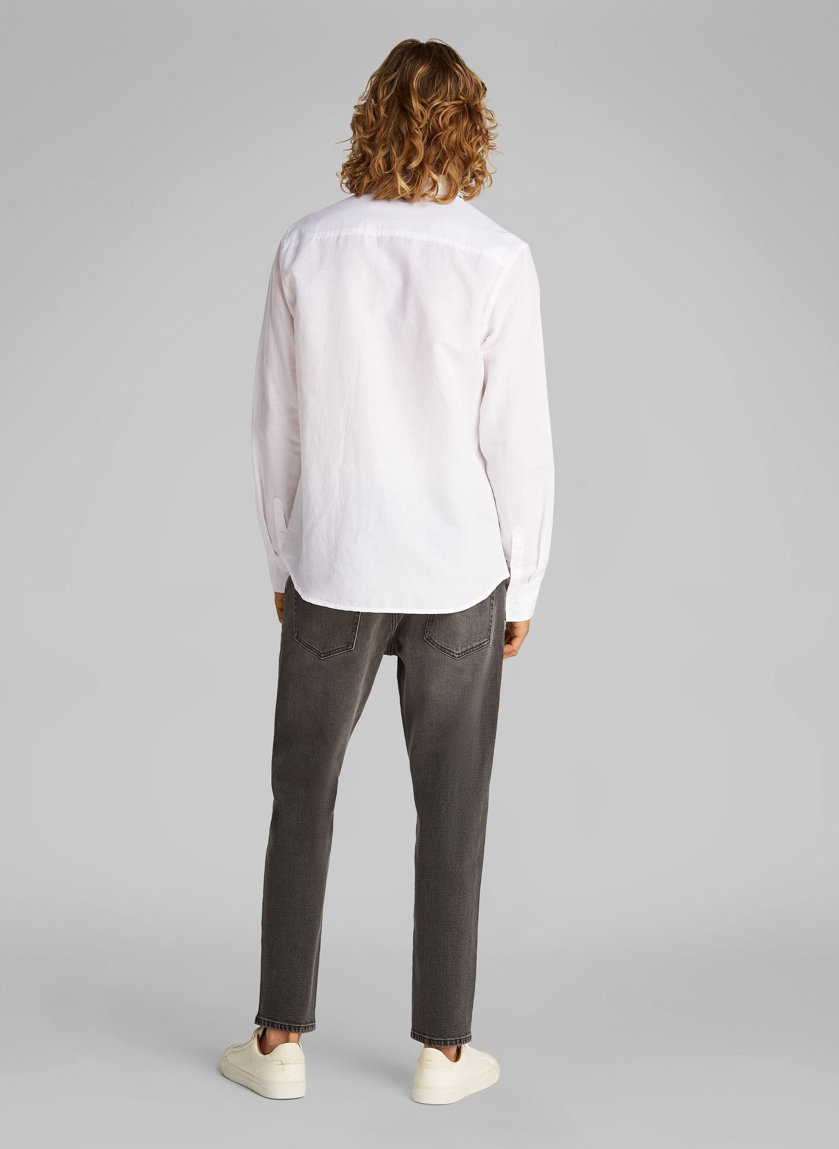 Camicie Linen Cotton Shirt J30J327295 uomo bianco Calvin Klein Jeans Camicie Linen Cotton Shirt J30J327295 uomo bianco BRIGHT WHITE