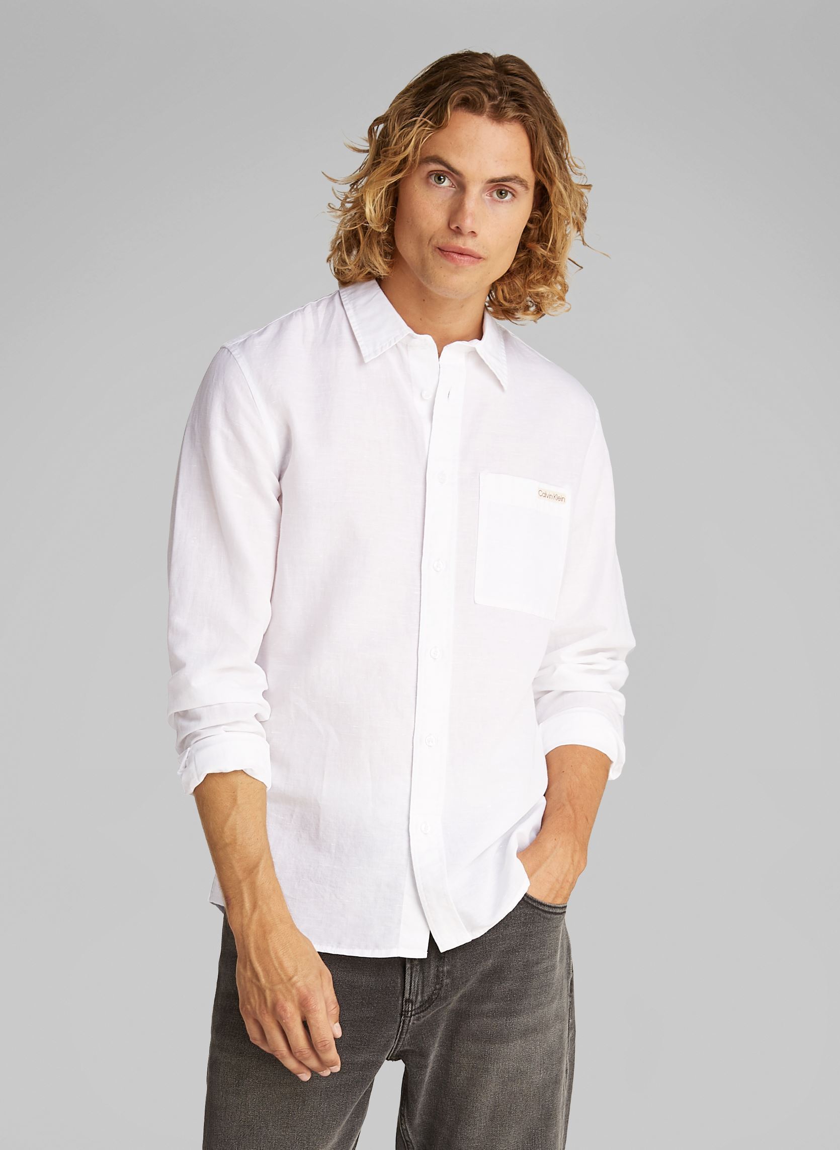 Chemise Calvin Klein Jeans LINEN COTTON SHIRT EU - vue 2