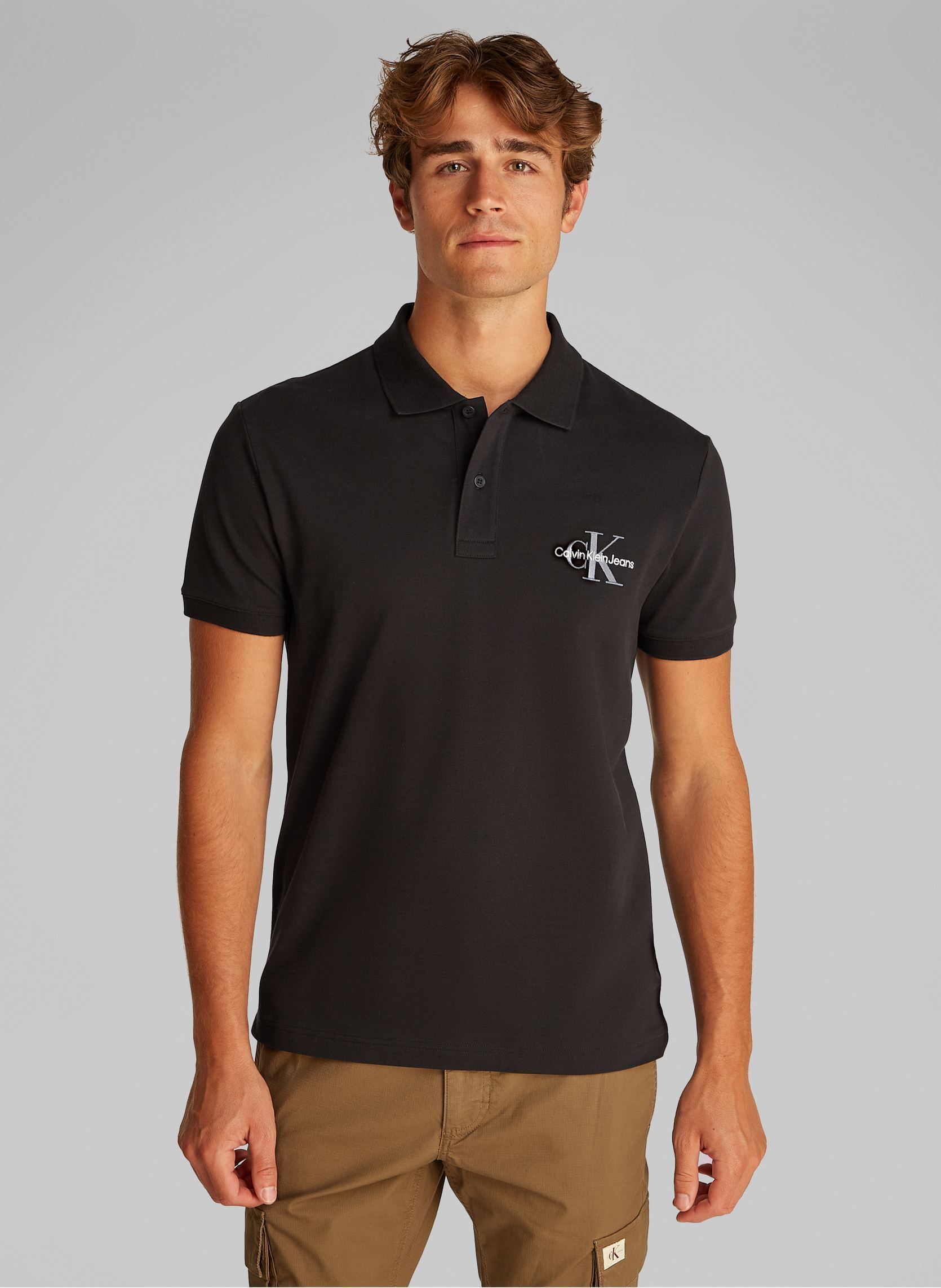 Polos manches courtes Monologo Polo J30J325664 homme noir Calvin Klein Jeans Polos manches courtes Monologo Polo J30J325664 homme noir CK BLACK