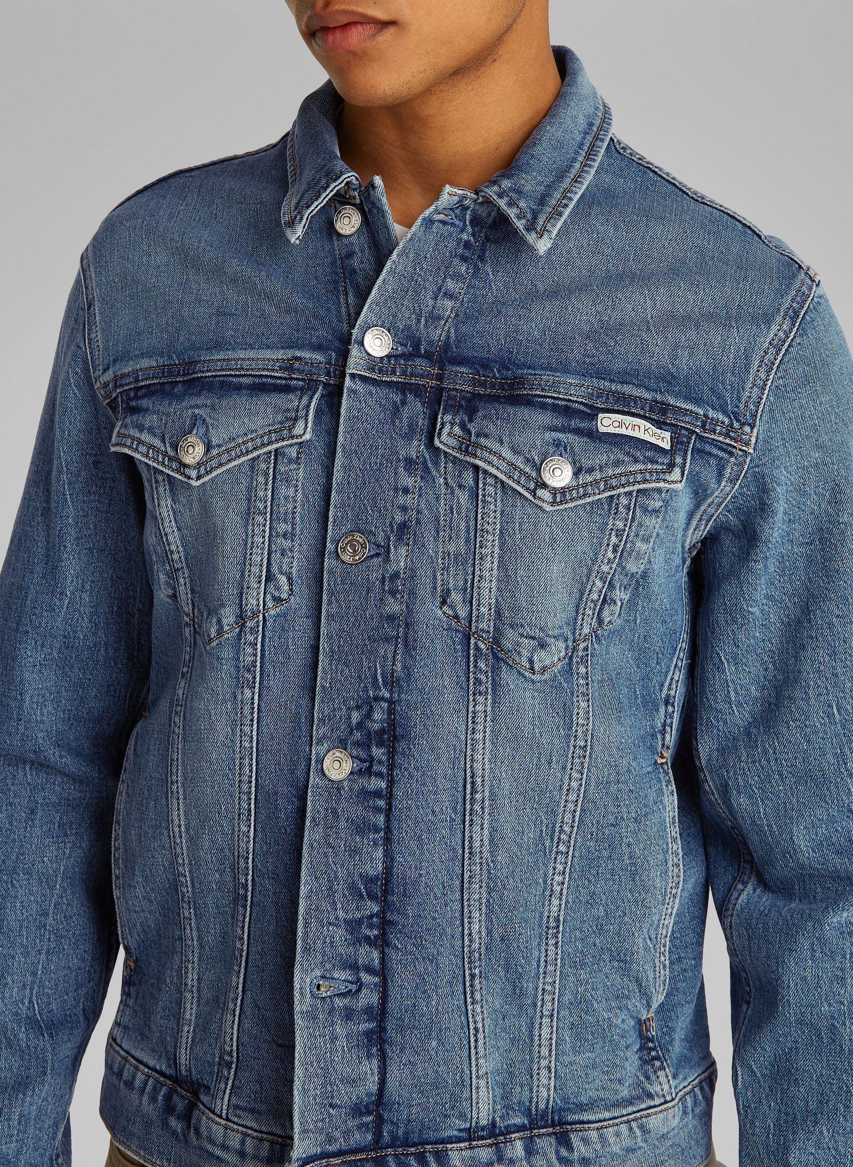 Blauwe Wassen Gradiënt Denim Jas Mannen Trend Stre... - Vicedeal