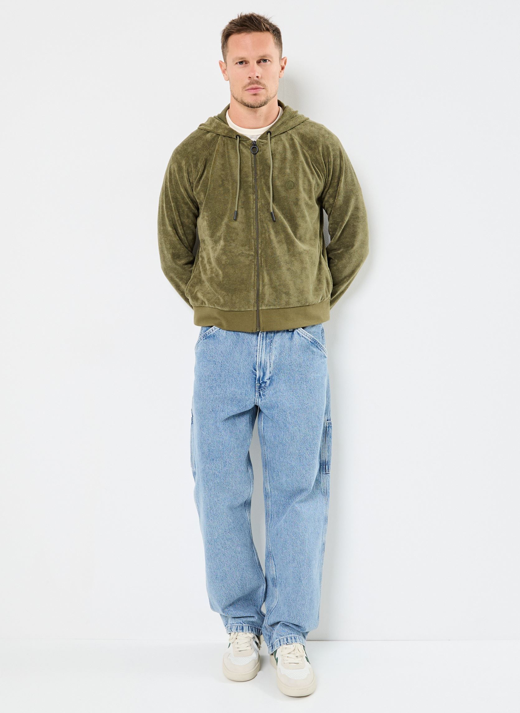 Sweaters met rits MOJAVE heren groen JOTT Sweaters met rits MOJAVE heren groen ARMY