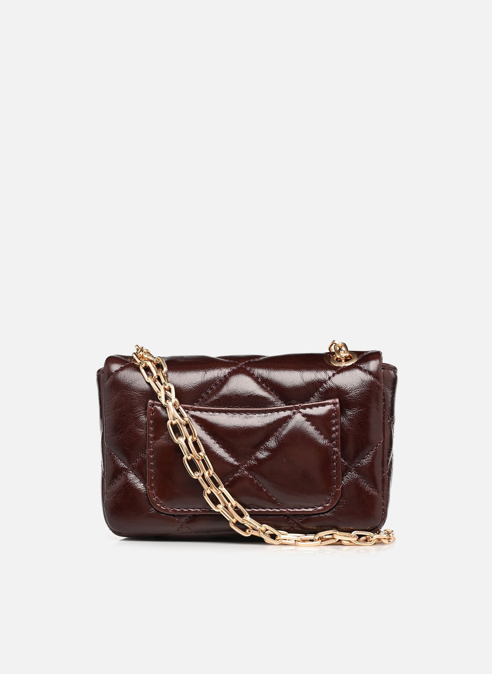 Umhängetaschen Nano moon en cuir matelassé damen braun Vanessa Bruno Umhängetaschen Nano moon en cuir matelassé damen braun CHOCOLAT