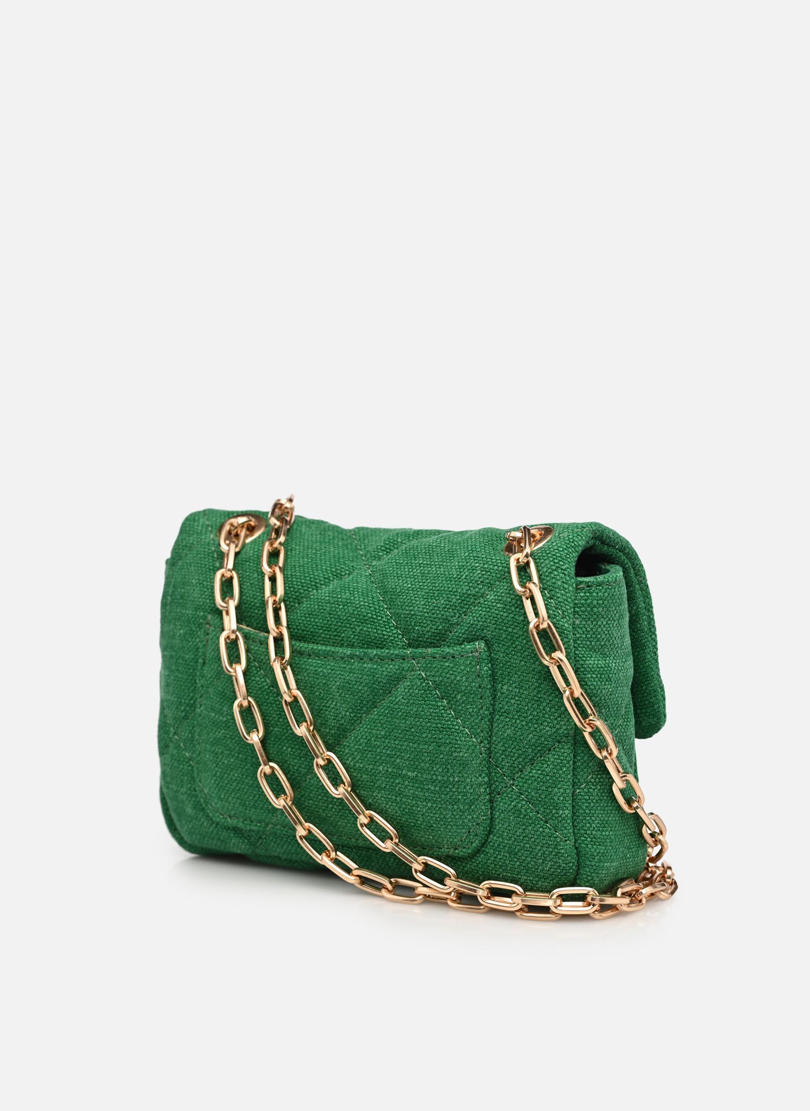 Umhängetaschen Nano Moon en Tissu Lin damen grün Vanessa Bruno Umhängetaschen Nano Moon en Tissu Lin damen grün GAZON