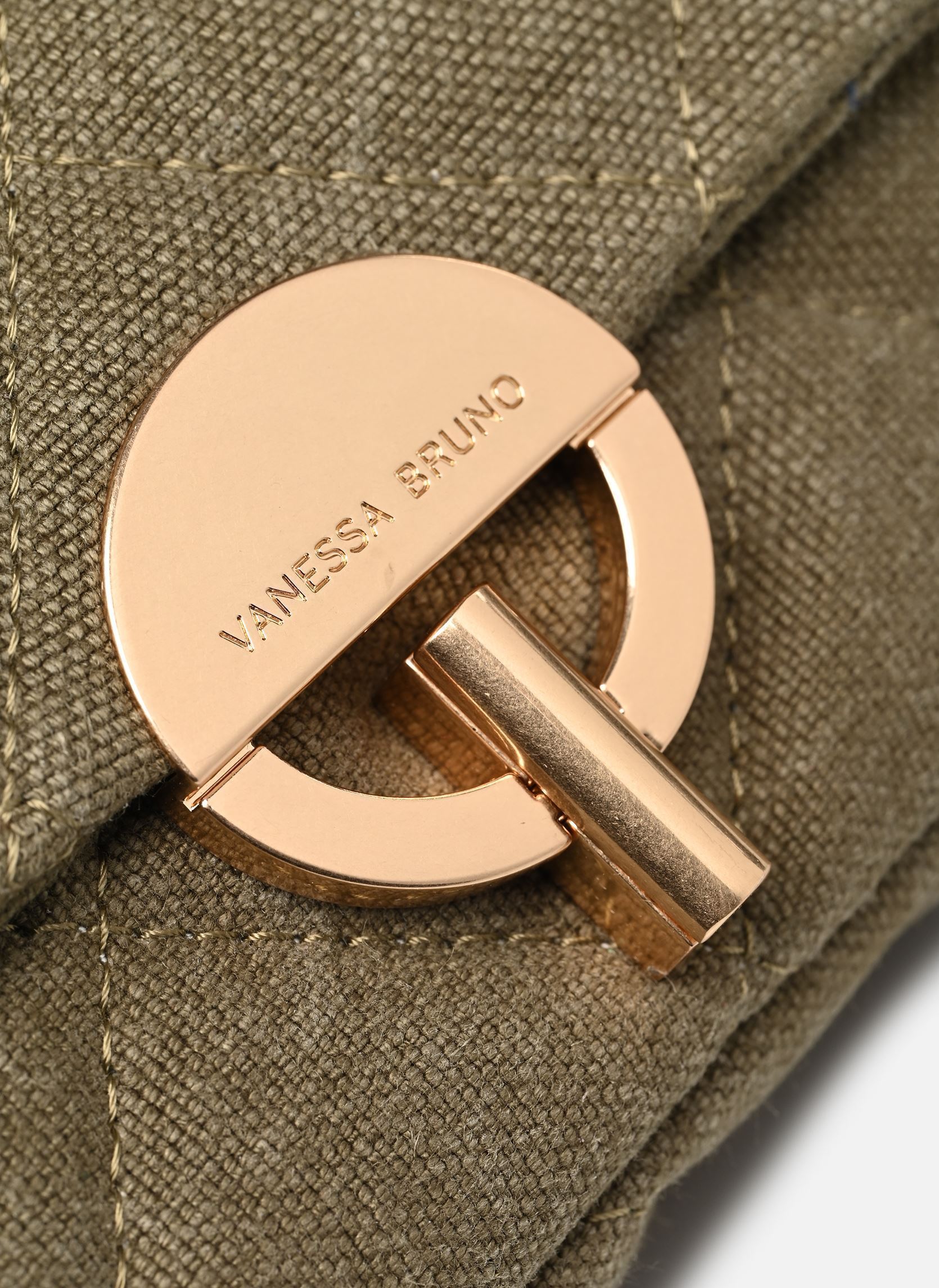 Umhängetaschen Nano Moon en Tissu Lin damen grün Vanessa Bruno Umhängetaschen Nano Moon en Tissu Lin damen grün KAKI