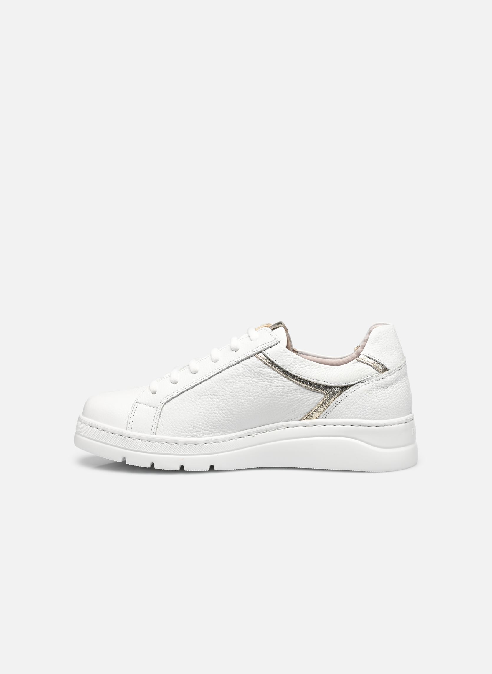 Baskets compensées POMPAS F2204 femme blanc Fluchos Baskets compensées POMPAS F2204 femme blanc INDIOS LAMINADO BLANCO PLATINO