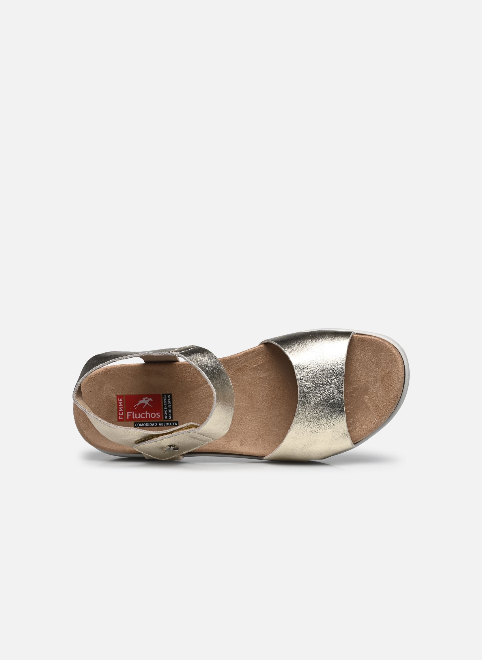 Sandalias y plataformas de cuña YAGON F1475 mujer oro y bronce Fluchos Sandalias y plataformas de cuña YAGON F1475 mujer oro y bronce LAMINADO PLATINO
