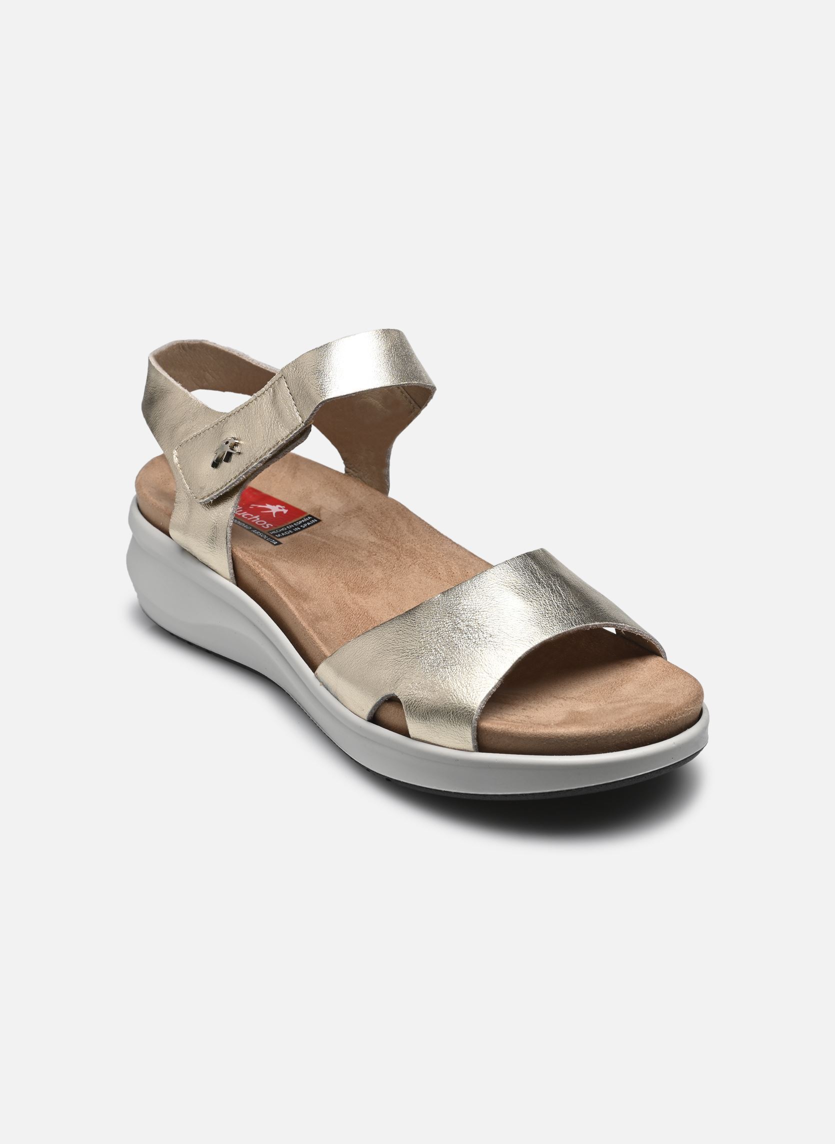 Sandalias y plataformas de cuña YAGON F1475 mujer oro y bronce Fluchos Sandalias y plataformas de cuña YAGON F1475 mujer oro y bronce LAMINADO PLATINO
