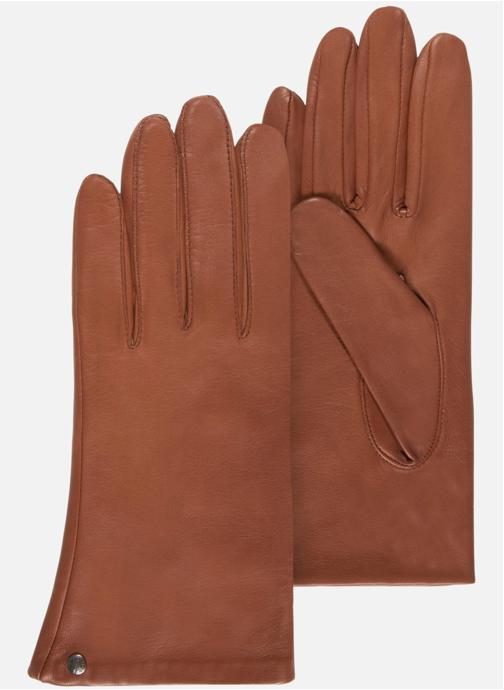 Isotoner Gants Gants Femme cuir doublé soie Marron femme marron