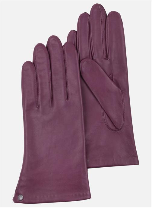 Isotoner Gants Gants Femme cuir doublé soie Marron femme bordeaux