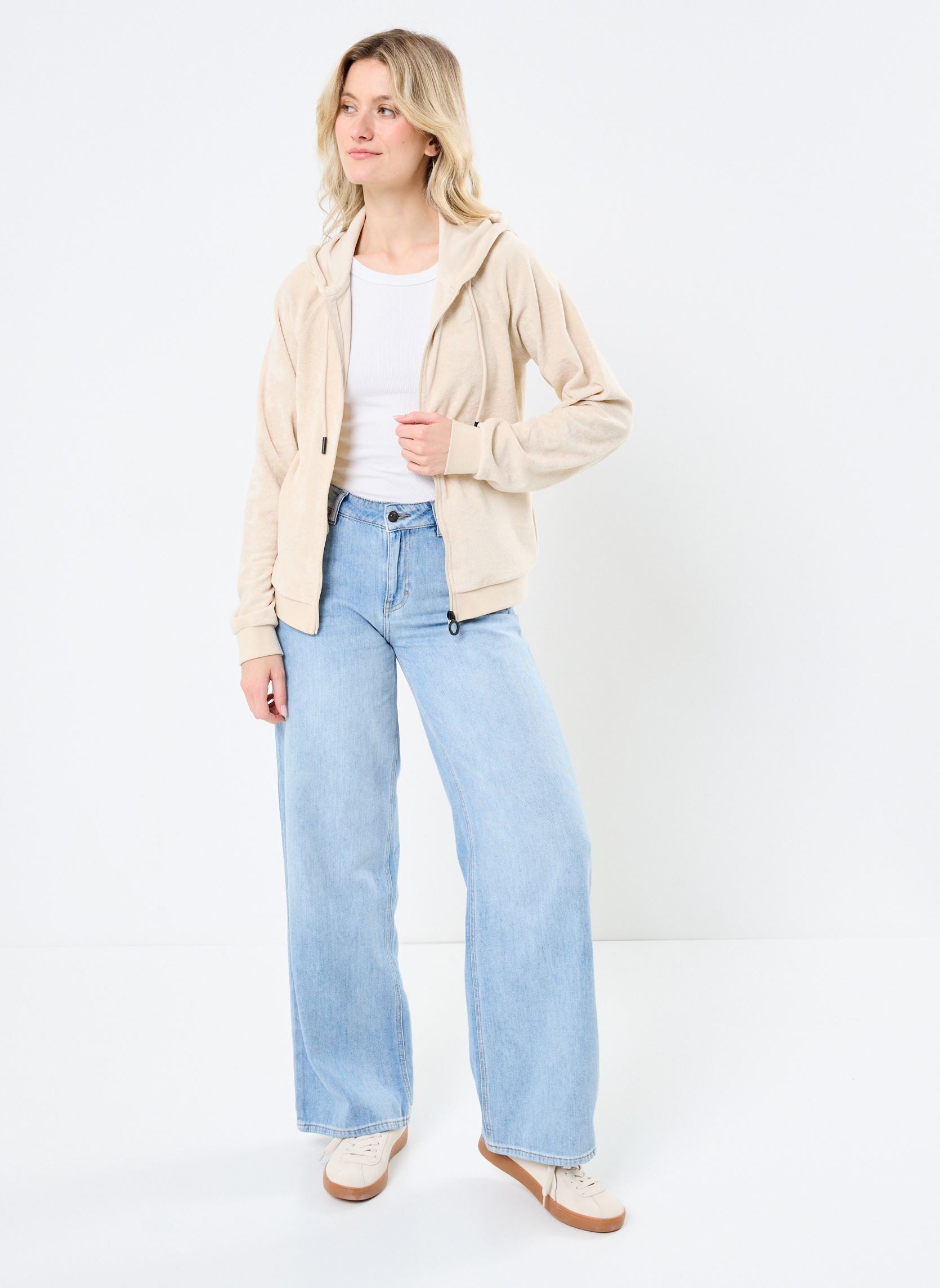 Sweaters met rits ANEMONE dames beige JOTT Sweaters met rits ANEMONE dames beige BLEACHED SAND