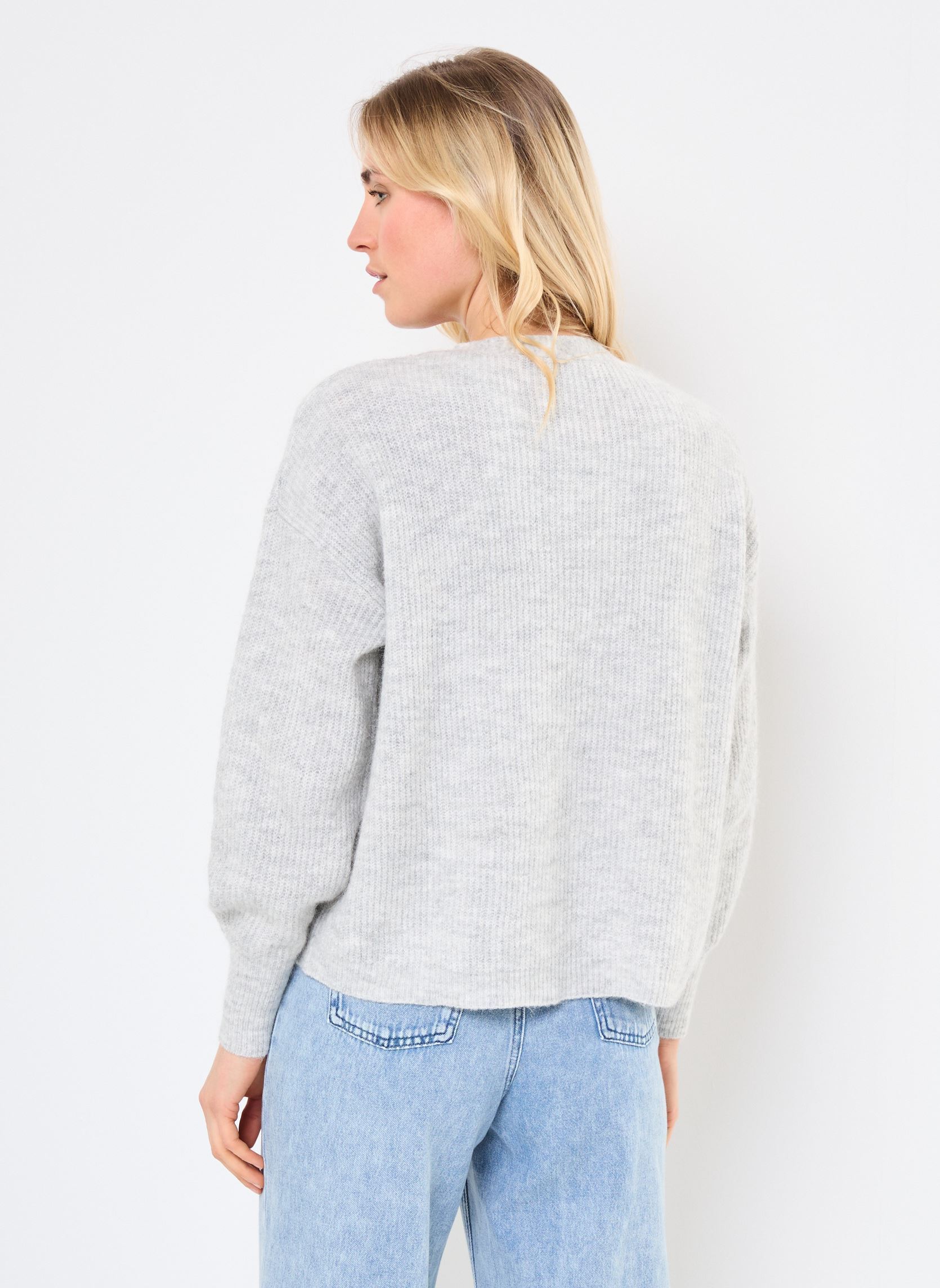 Chalecos VIALVA L/S OPEN KNIT CARDIGAN/LS mujer gris Vila Chalecos VIALVA L/S OPEN KNIT CARDIGAN/LS mujer gris Light Grey Melange