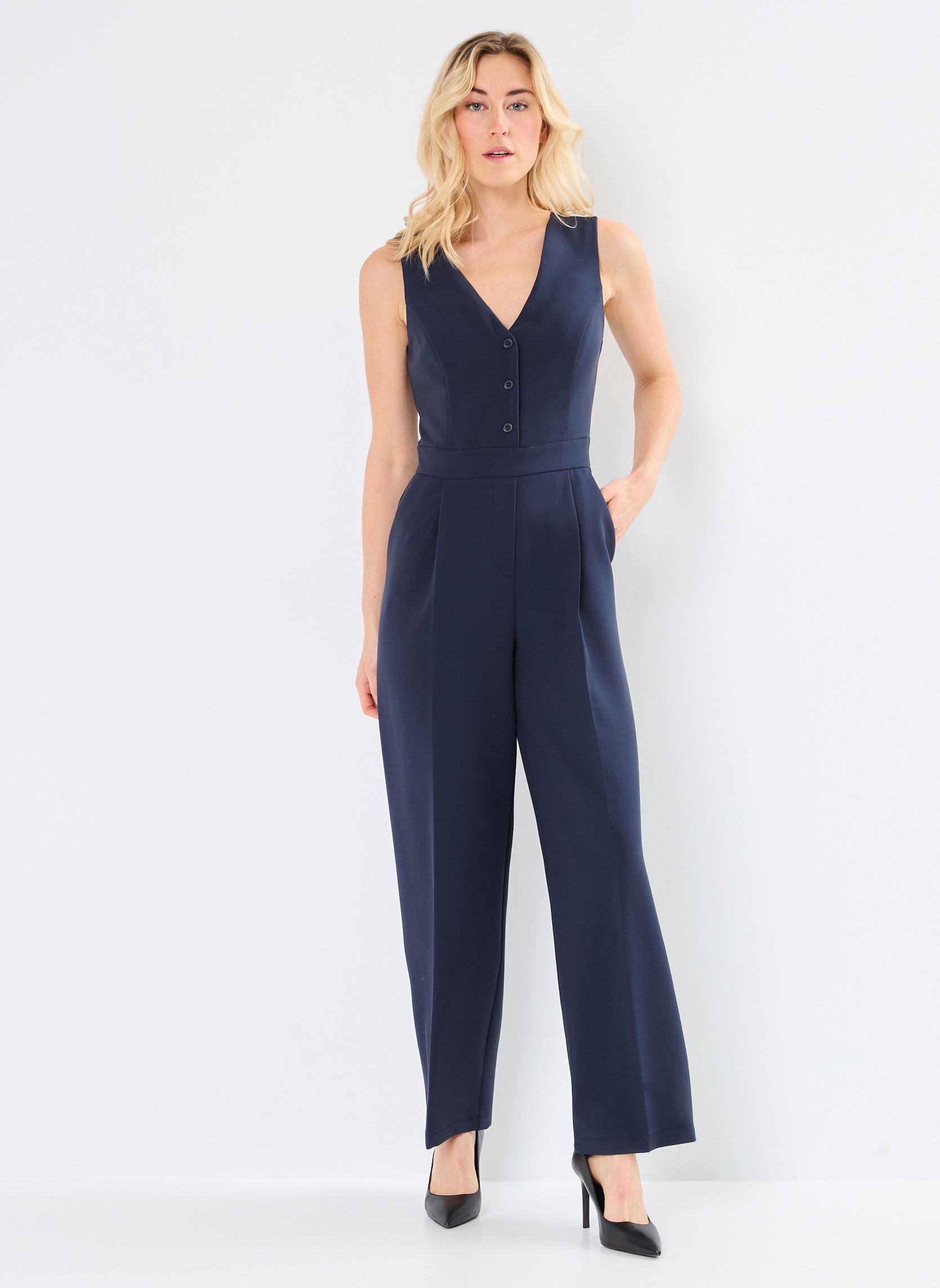 Combinaisons pantalon VIESSENTIAL FL TAILORED JUMPSUIT femme bleu Vila Combinaisons pantalon VIESSENTIAL FL TAILORED JUMPSUIT femme bleu Navy Blazer