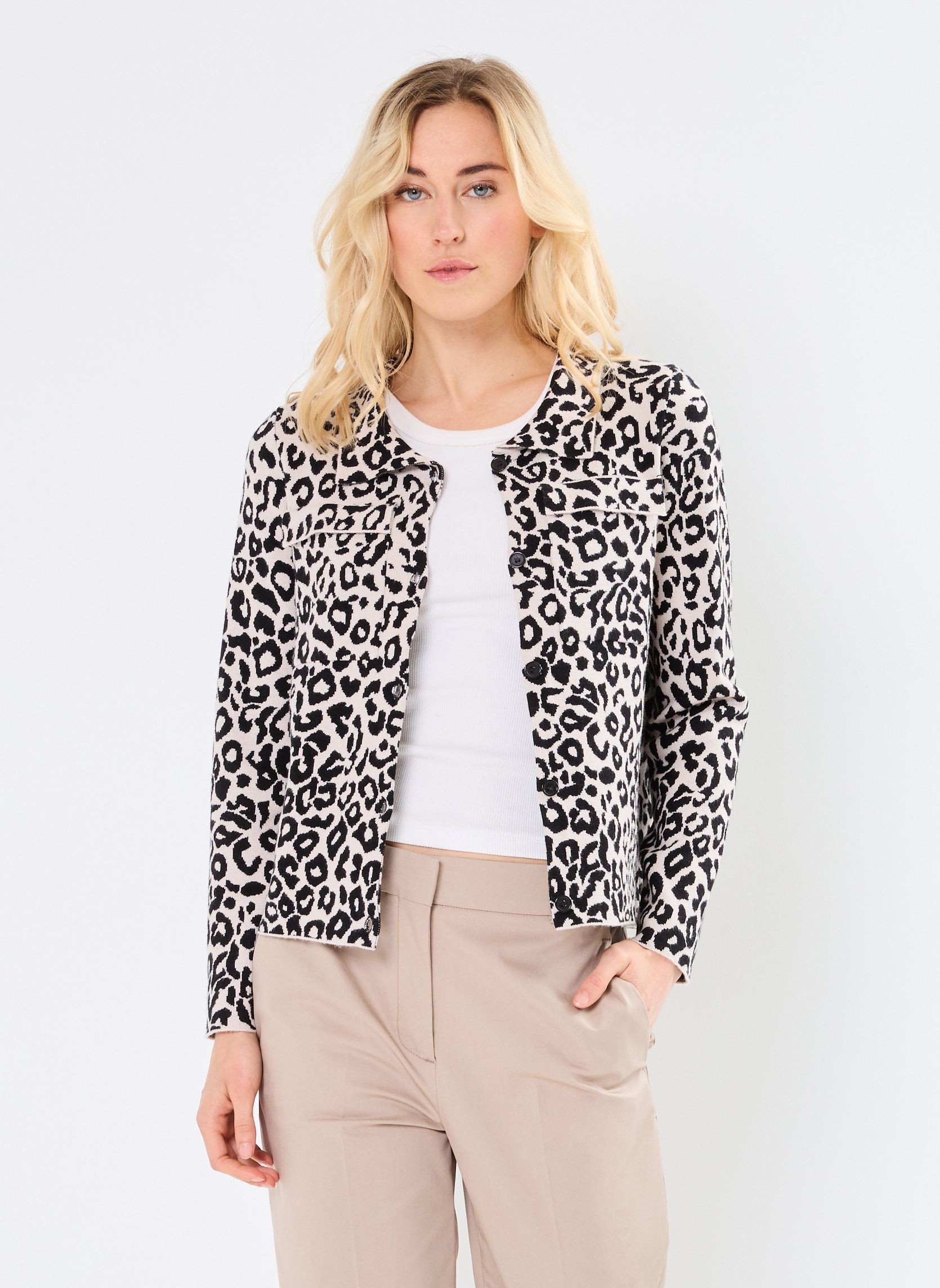 Gilets VILEONA L/S LEO KNIT JACKET/LS femme beige Vila Gilets VILEONA L/S LEO KNIT JACKET/LS femme beige Birch