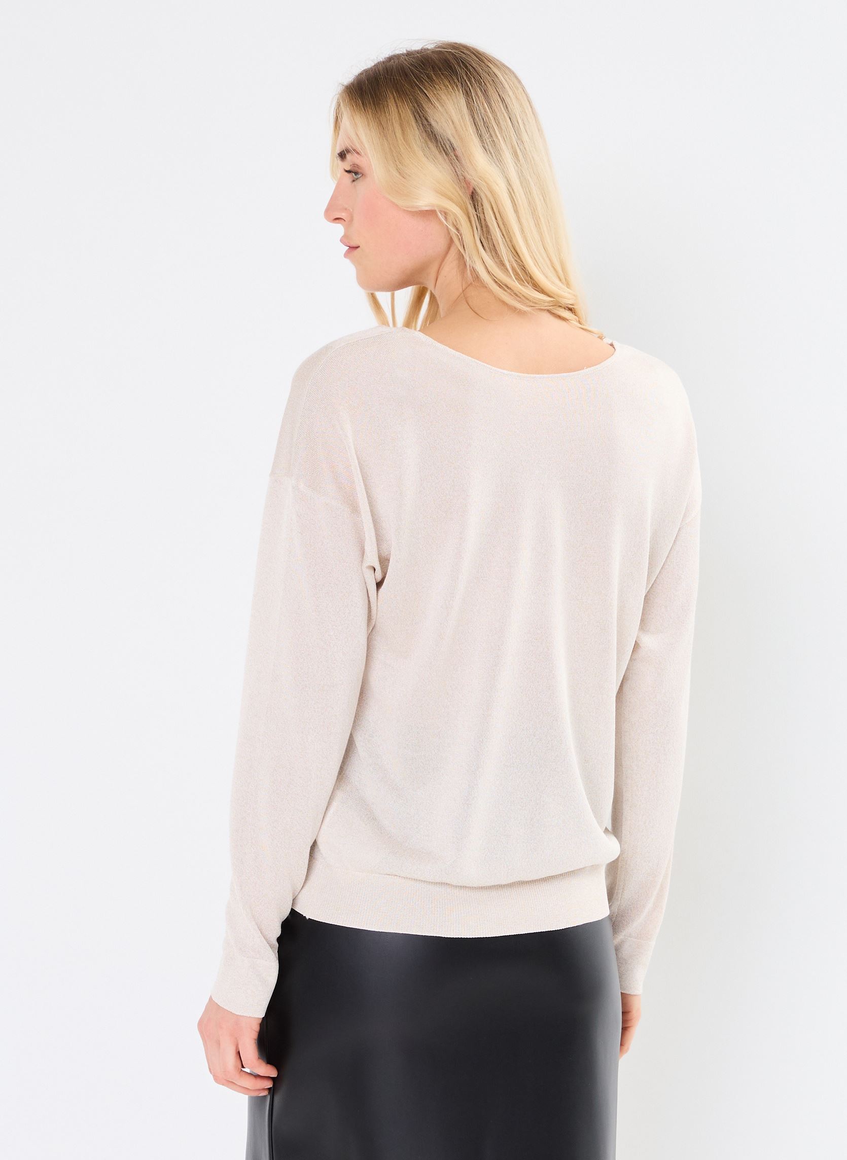 Blouses manches longues VINOVY L/S V-NECK REV KNIT TOP-NOOS femme beige Vila Blouses manches longues VINOVY L/S V-NECK REV KNIT TOP-NOOS femme beige Super Light Natural Melan