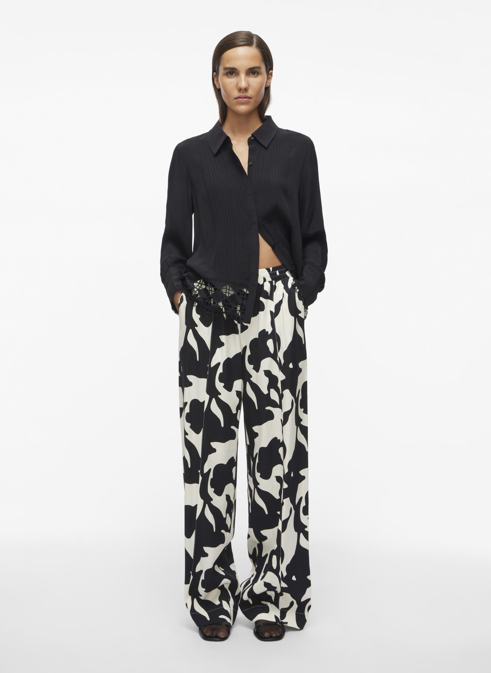 Weite Hosen ROUAMBRE HW WF F/L TROUSER damen beige Vila Weite Hosen ROUAMBRE HW WF F/L TROUSER damen beige Birch