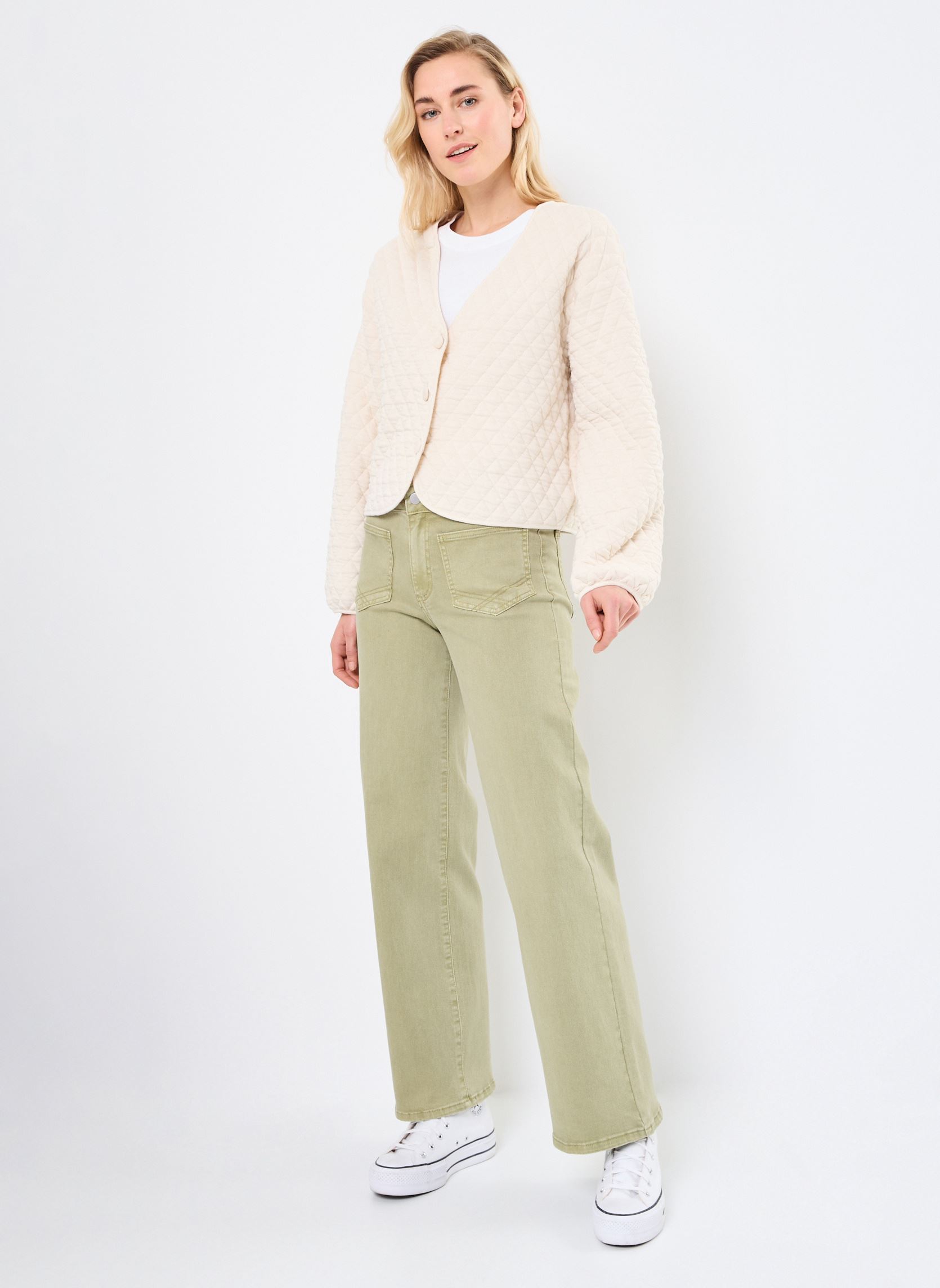 Gilet VIARMIDA V-NECK L/S QUILTED COATIGAN donna beige Vila Gilet VIARMIDA V-NECK L/S QUILTED COATIGAN donna beige Birch