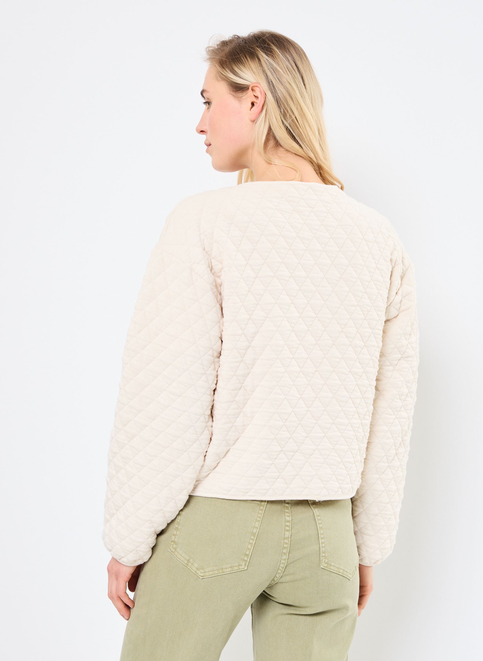 Gilet VIARMIDA V-NECK L/S QUILTED COATIGAN donna beige Vila Gilet VIARMIDA V-NECK L/S QUILTED COATIGAN donna beige Birch