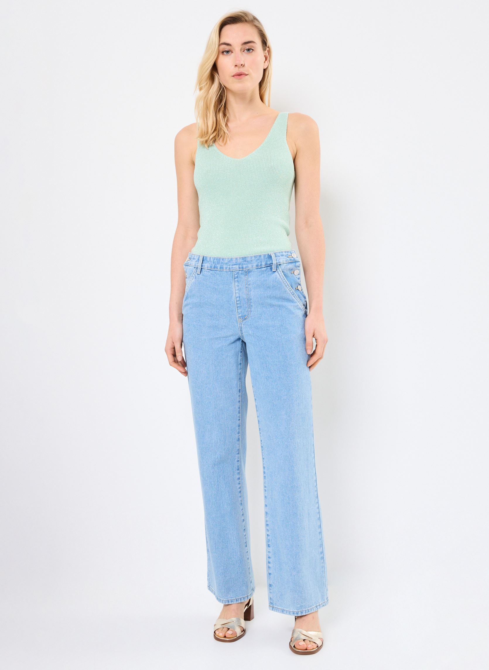 Wijde jeans / Flared Jeans VIASSIA RW REGULAR JEANS/C31 dames blauw Vila Wijde jeans / Flared Jeans VIASSIA RW REGULAR JEANS/C31 dames blauw Light Blue Denim
