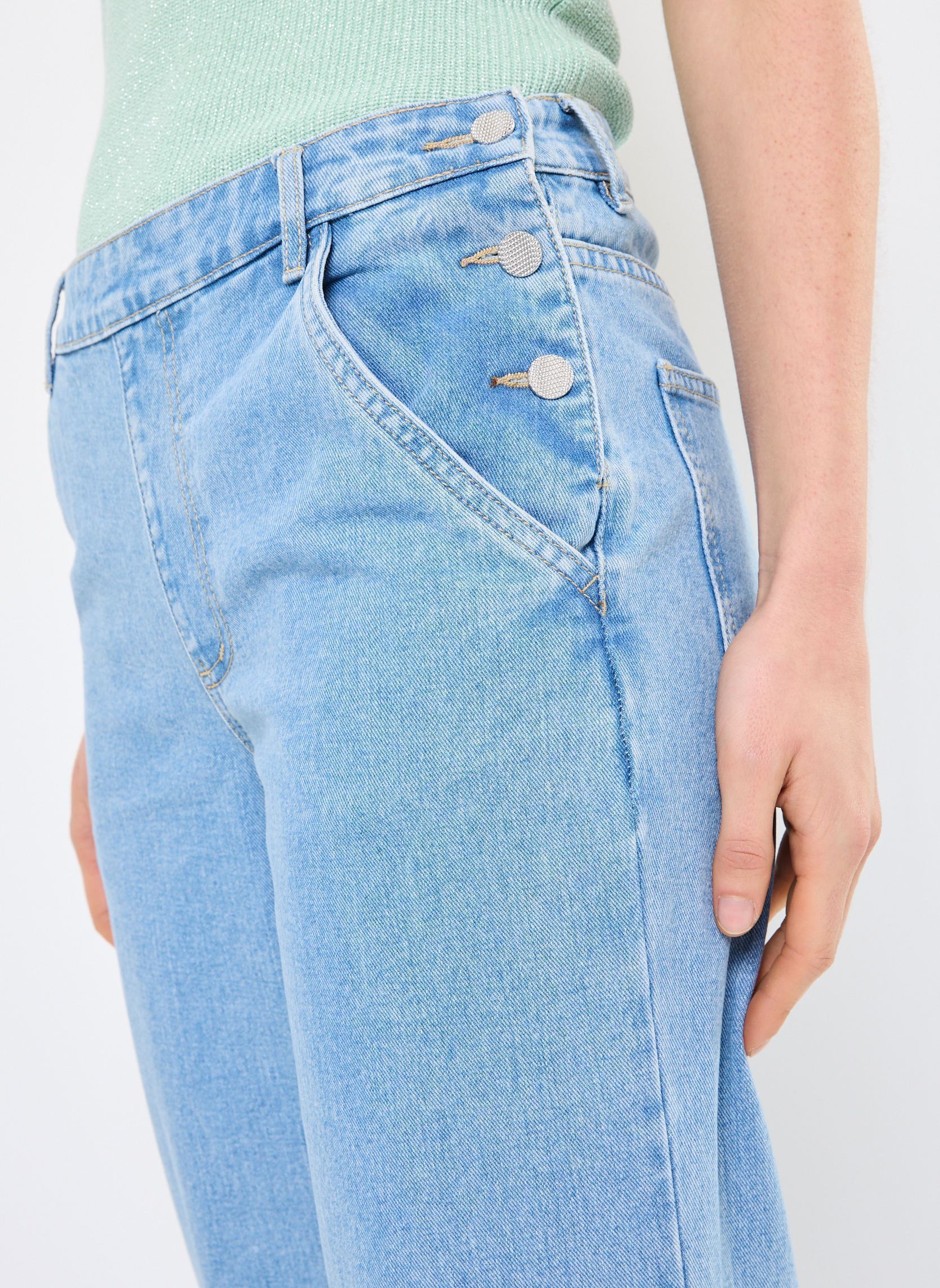 Wijde jeans / Flared Jeans VIASSIA RW REGULAR JEANS/C31 dames blauw Vila Wijde jeans / Flared Jeans VIASSIA RW REGULAR JEANS/C31 dames blauw Light Blue Denim