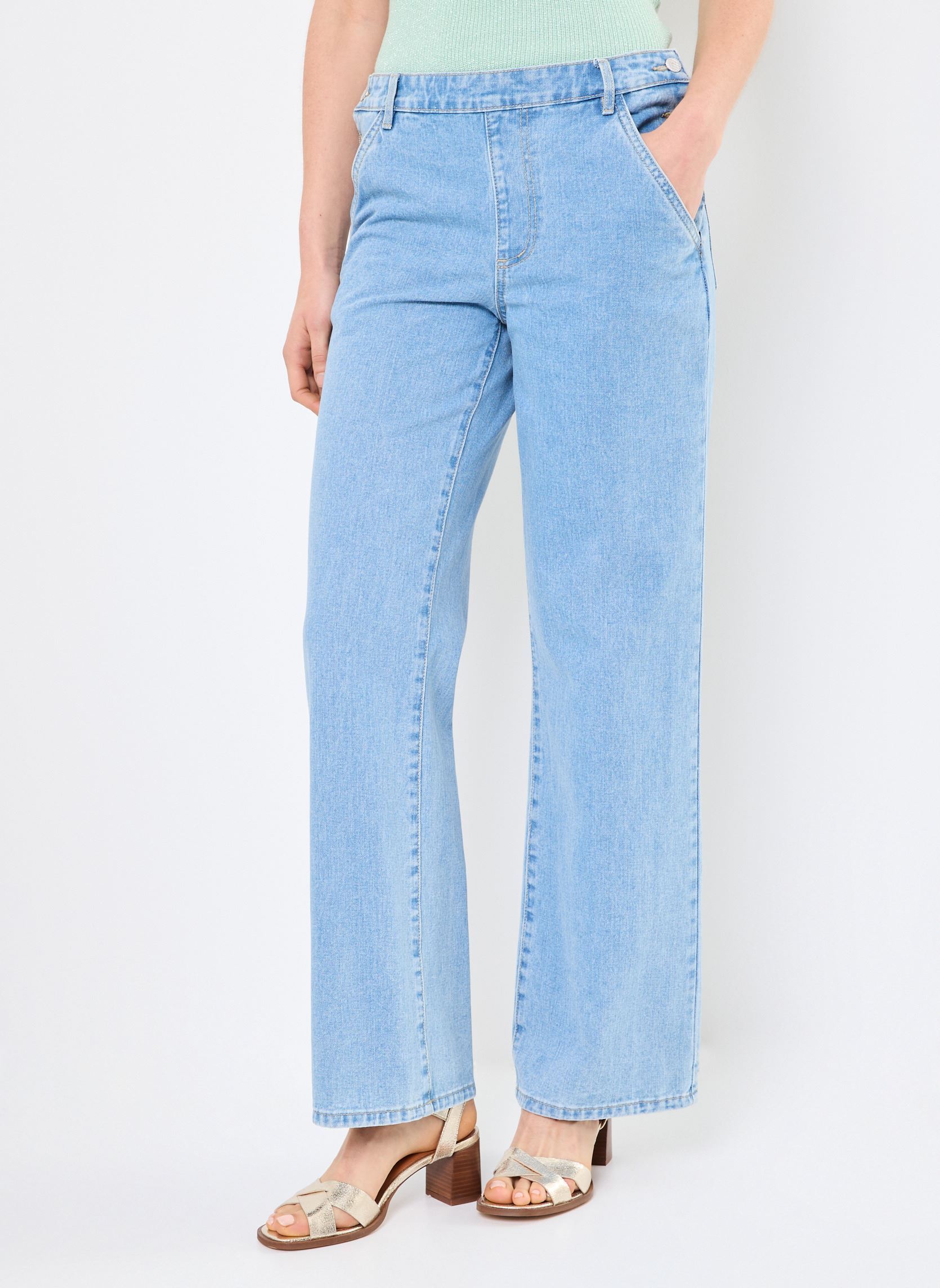 Wijde jeans / Flared Jeans VIASSIA RW REGULAR JEANS/C31 dames blauw Vila Wijde jeans / Flared Jeans VIASSIA RW REGULAR JEANS/C31 dames blauw Light Blue Denim
