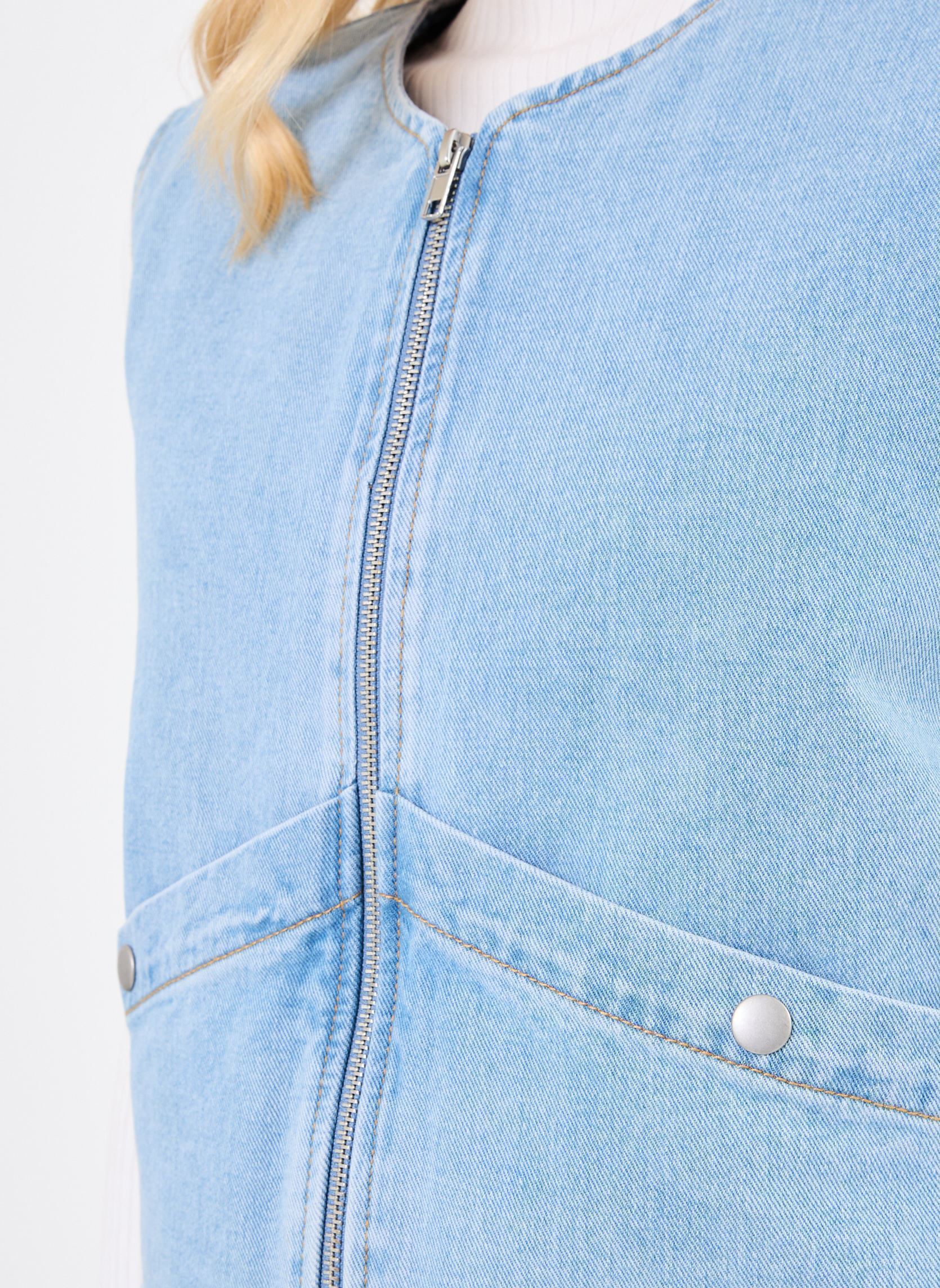 Vestes sans manches VIASSIA SL SHORT DENIM VEST/C31 femme bleu Vila Vestes sans manches VIASSIA SL SHORT DENIM VEST/C31 femme bleu Light Blue Denim