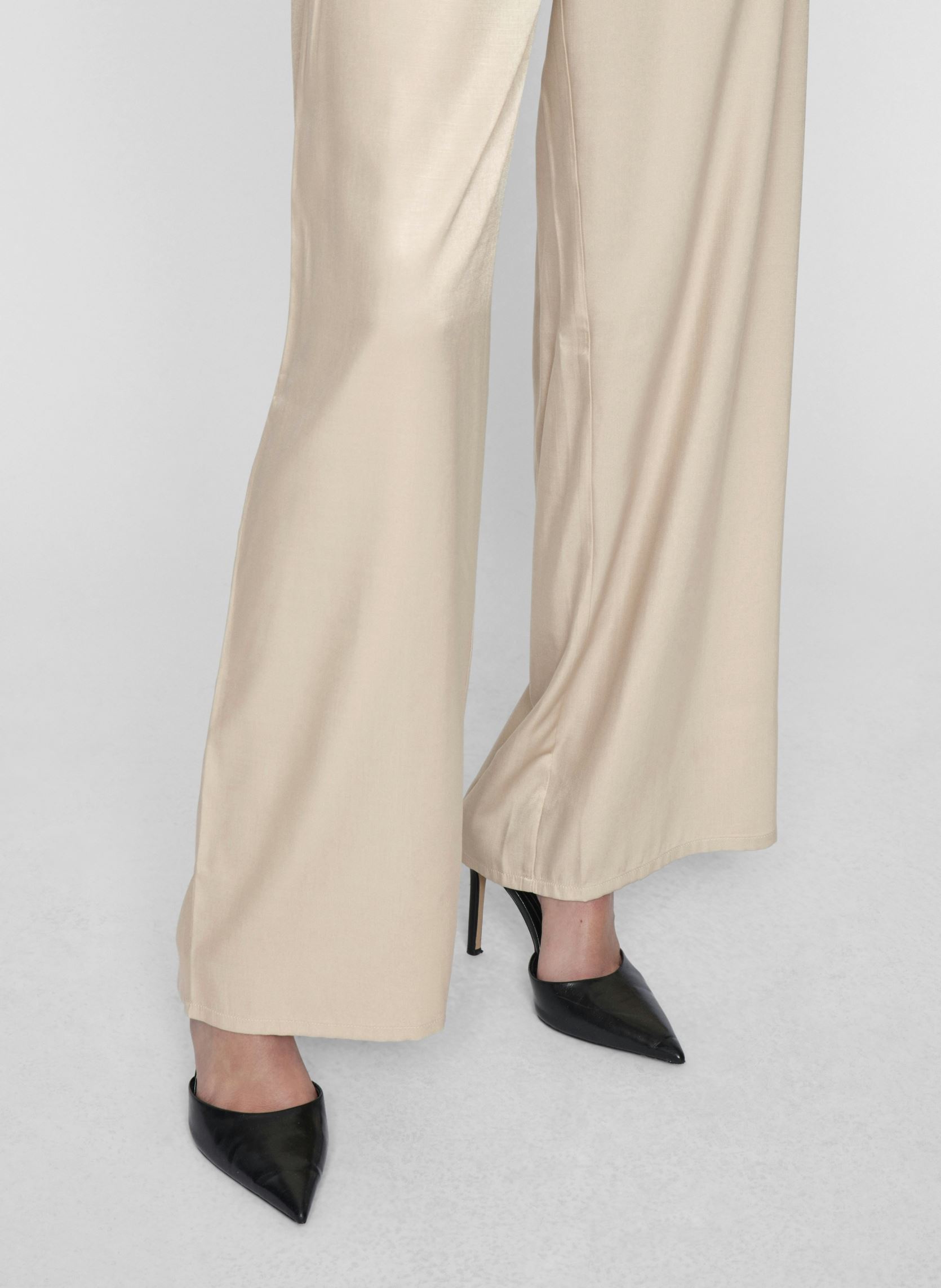 Pantalons larges VIBOLIS HW PANTS femme beige Vila Pantalons larges VIBOLIS HW PANTS femme beige Feather Gray