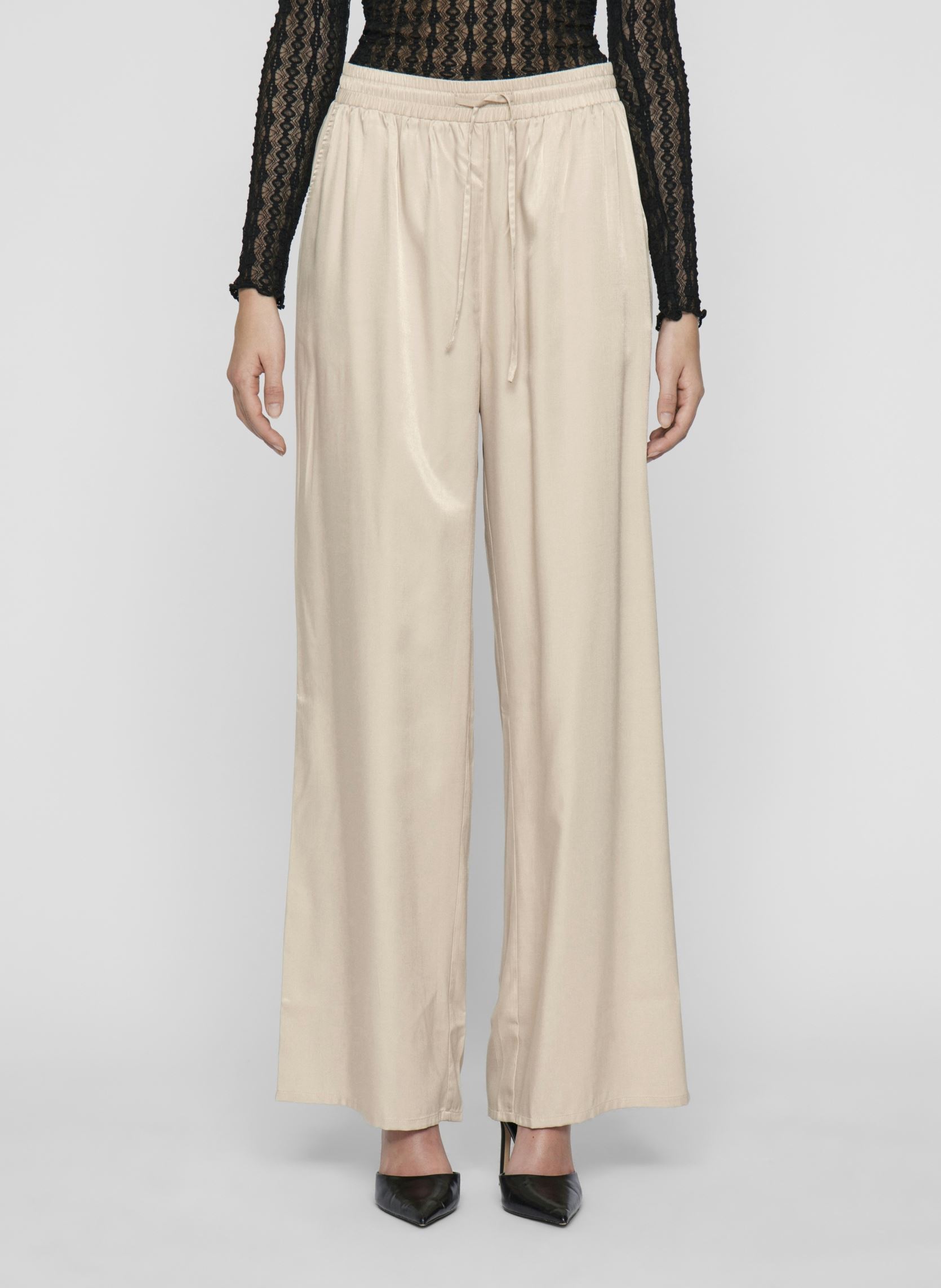 Pantalons larges VIBOLIS HW PANTS femme beige Vila Pantalons larges VIBOLIS HW PANTS femme beige Feather Gray