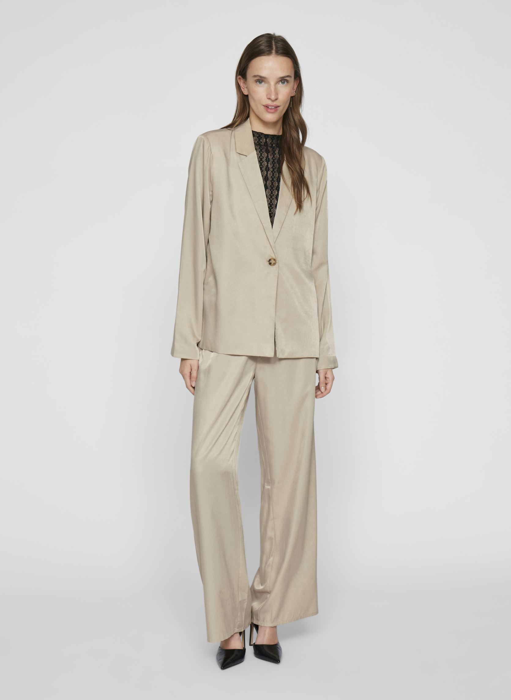 Blazer VIBOLIS L/S BLAZER dames beige Vila Blazer VIBOLIS L/S BLAZER dames beige Feather Gray