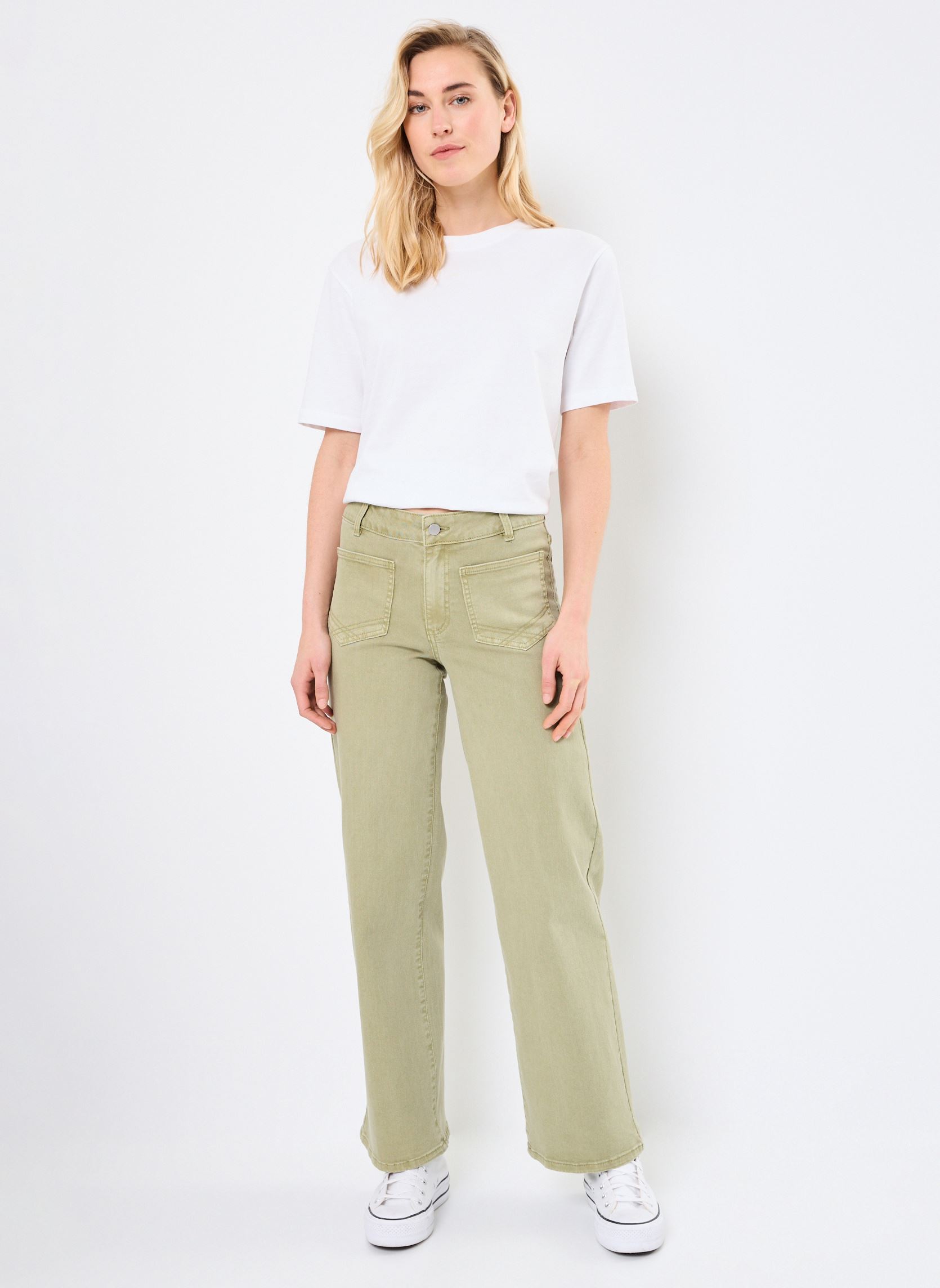 Flared Jeans VILORIE RW WIDE POCKET COLUOR JEANS/LS/1 damen grün Vila Flared Jeans VILORIE RW WIDE POCKET COLUOR JEANS/LS/1 damen grün Sage