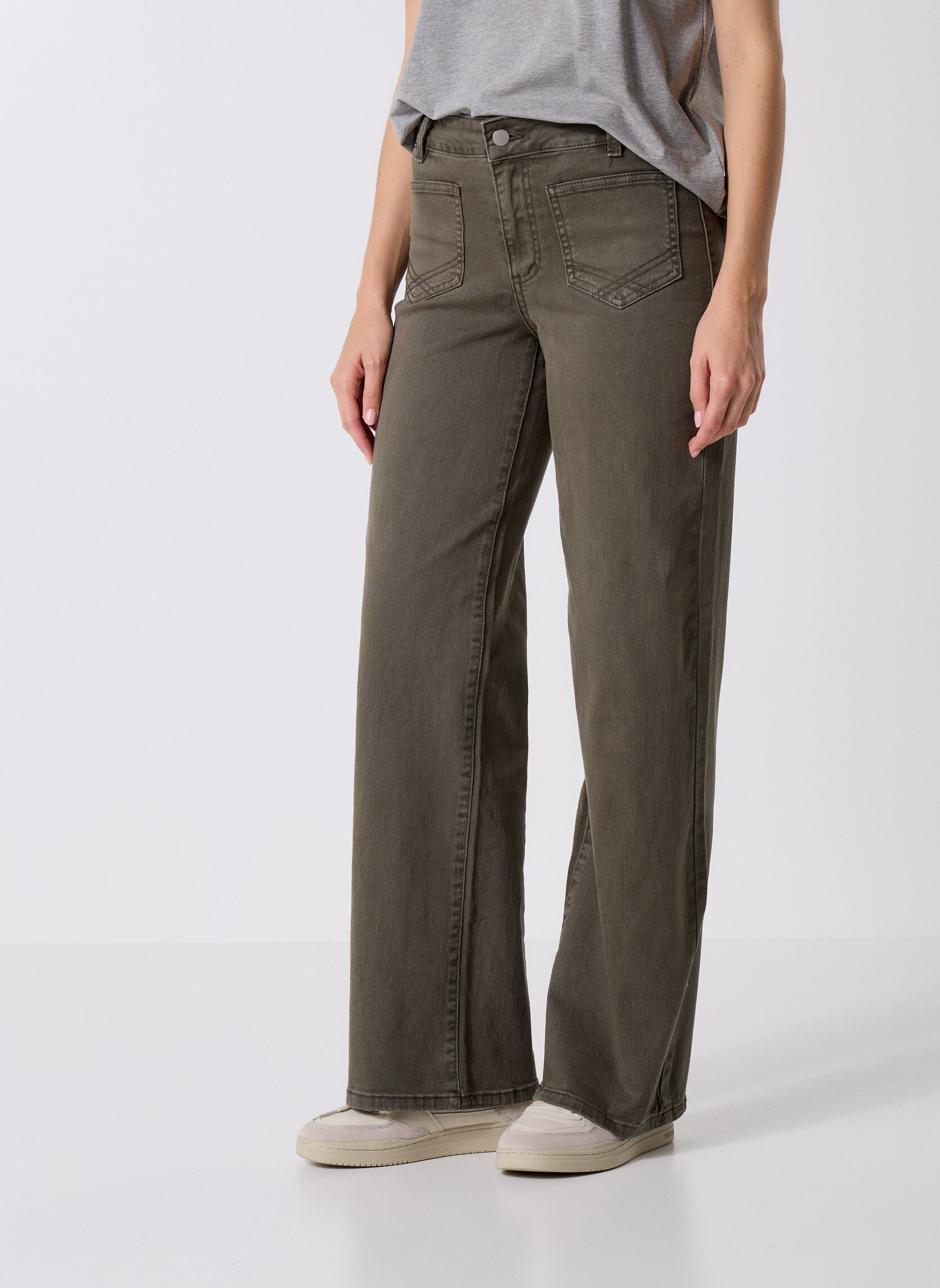 Jeans flare VILORIE RW WIDE POCKET COLUOR JEANS/LS/1 femme vert Vila Jeans flare VILORIE RW WIDE POCKET COLUOR JEANS/LS/1 femme vert Deep Depths
