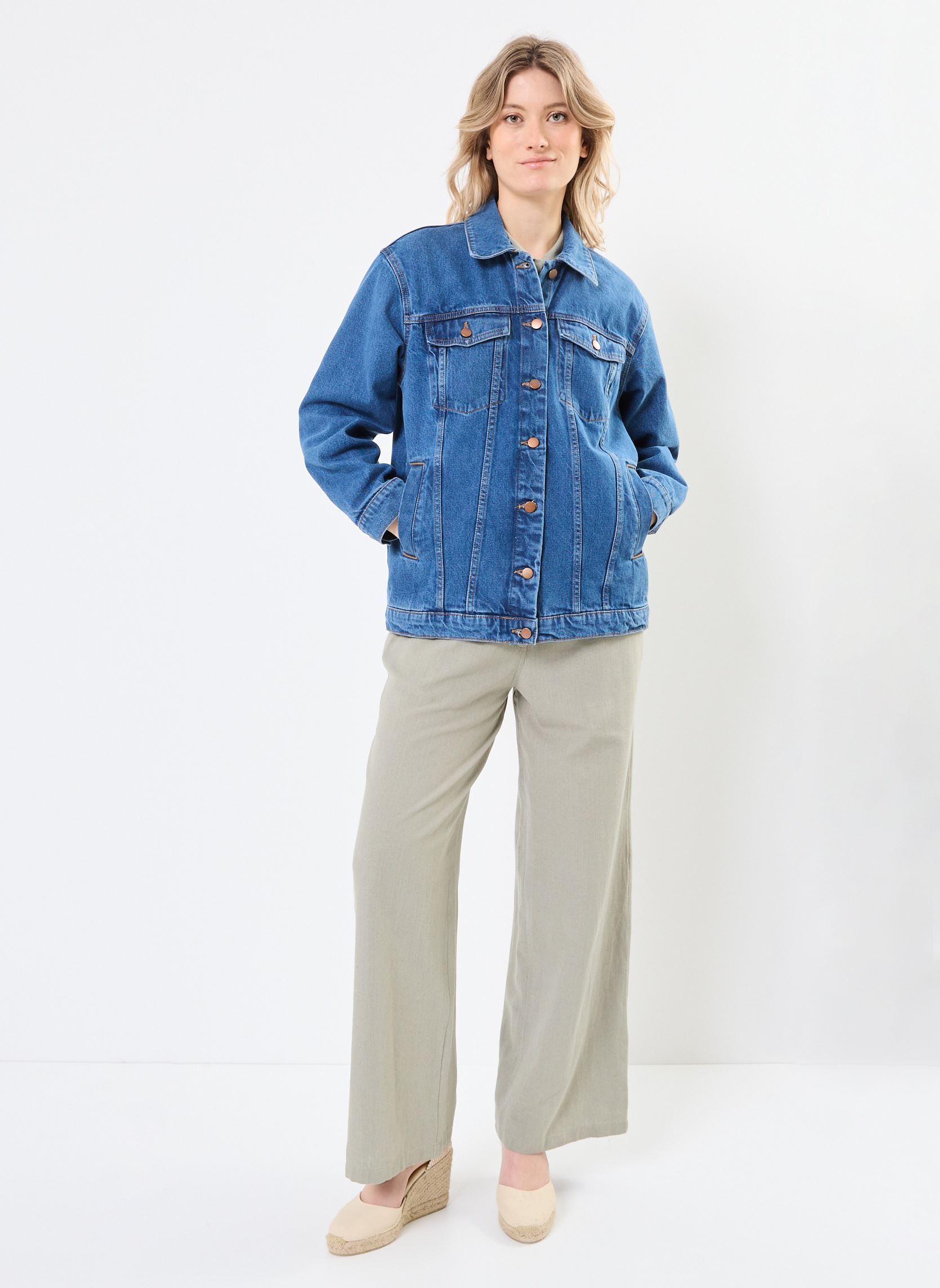 Vestes en jean VIMEY LOOSE L/S DENIM JACKET femme bleu Vila Vestes en jean VIMEY LOOSE L/S DENIM JACKET femme bleu Medium Blue Denim