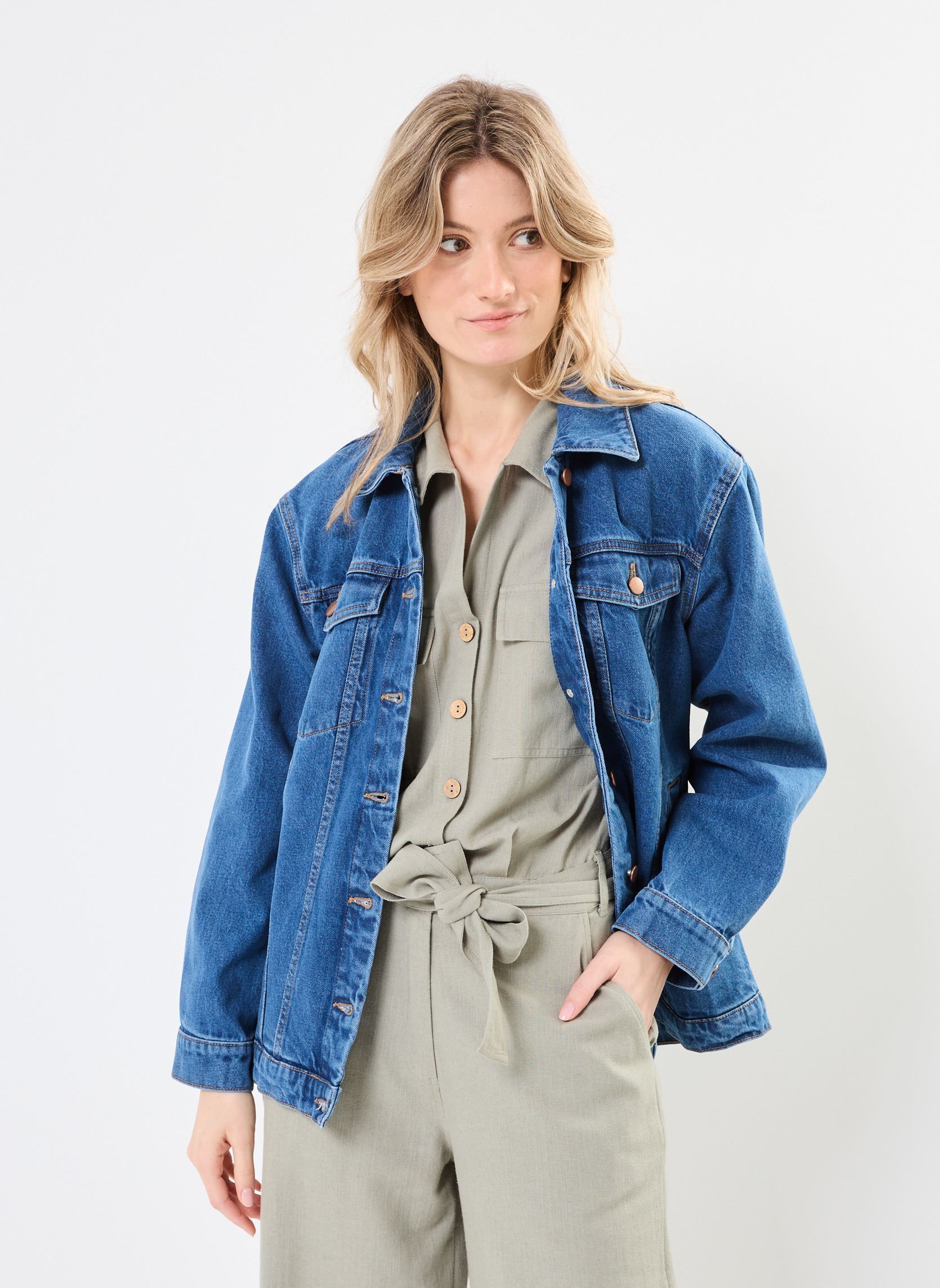 Vestes en jean VIMEY LOOSE L/S DENIM JACKET femme bleu Vila Vestes en jean VIMEY LOOSE L/S DENIM JACKET femme bleu Medium Blue Denim