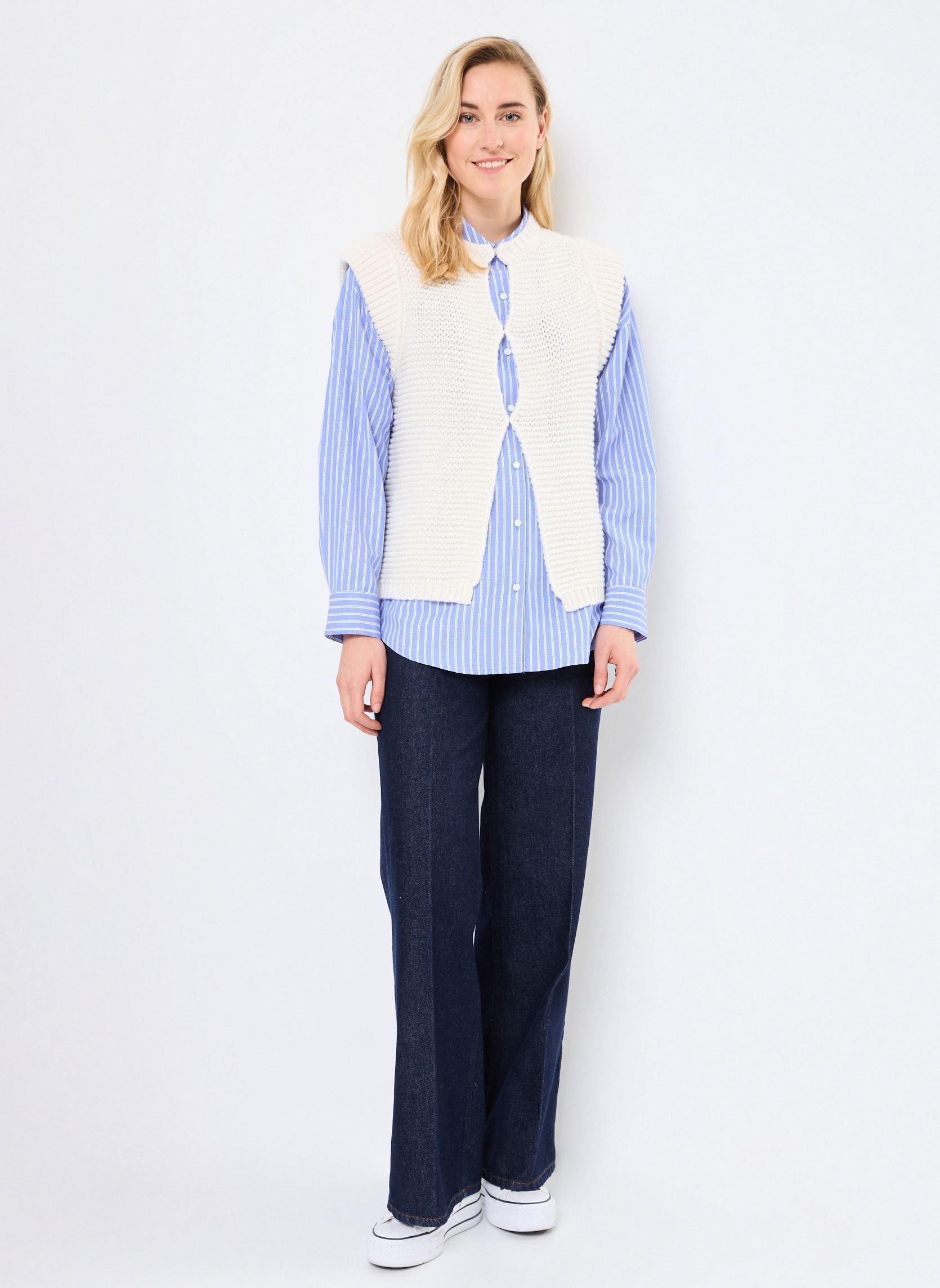 Gilets VIREMMY SL KNIT VEST/C31 femme beige Vila Gilets VIREMMY SL KNIT VEST/C31 femme beige Birch