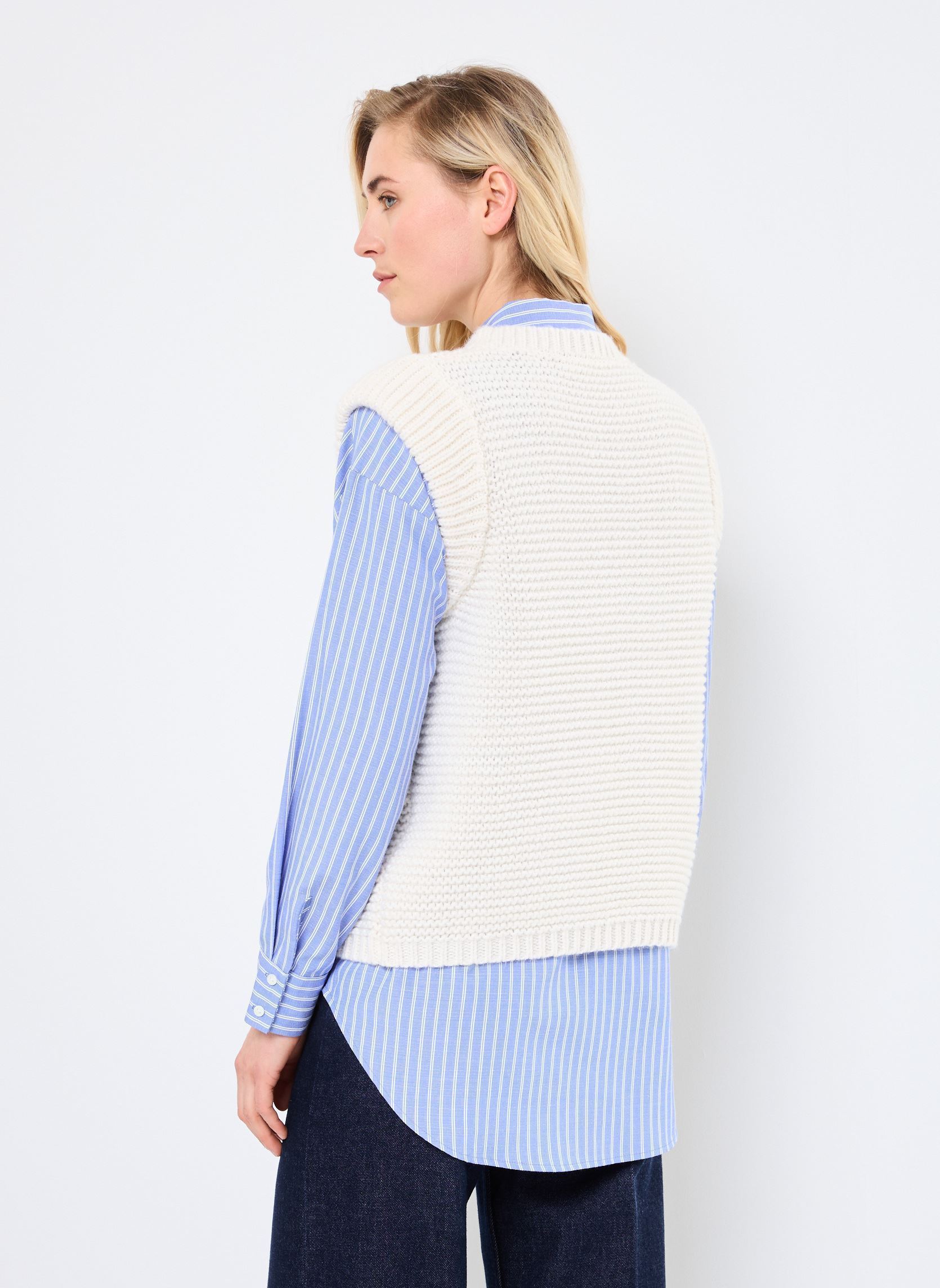 Gilets VIREMMY SL KNIT VEST/C31 femme beige Vila Gilets VIREMMY SL KNIT VEST/C31 femme beige Birch