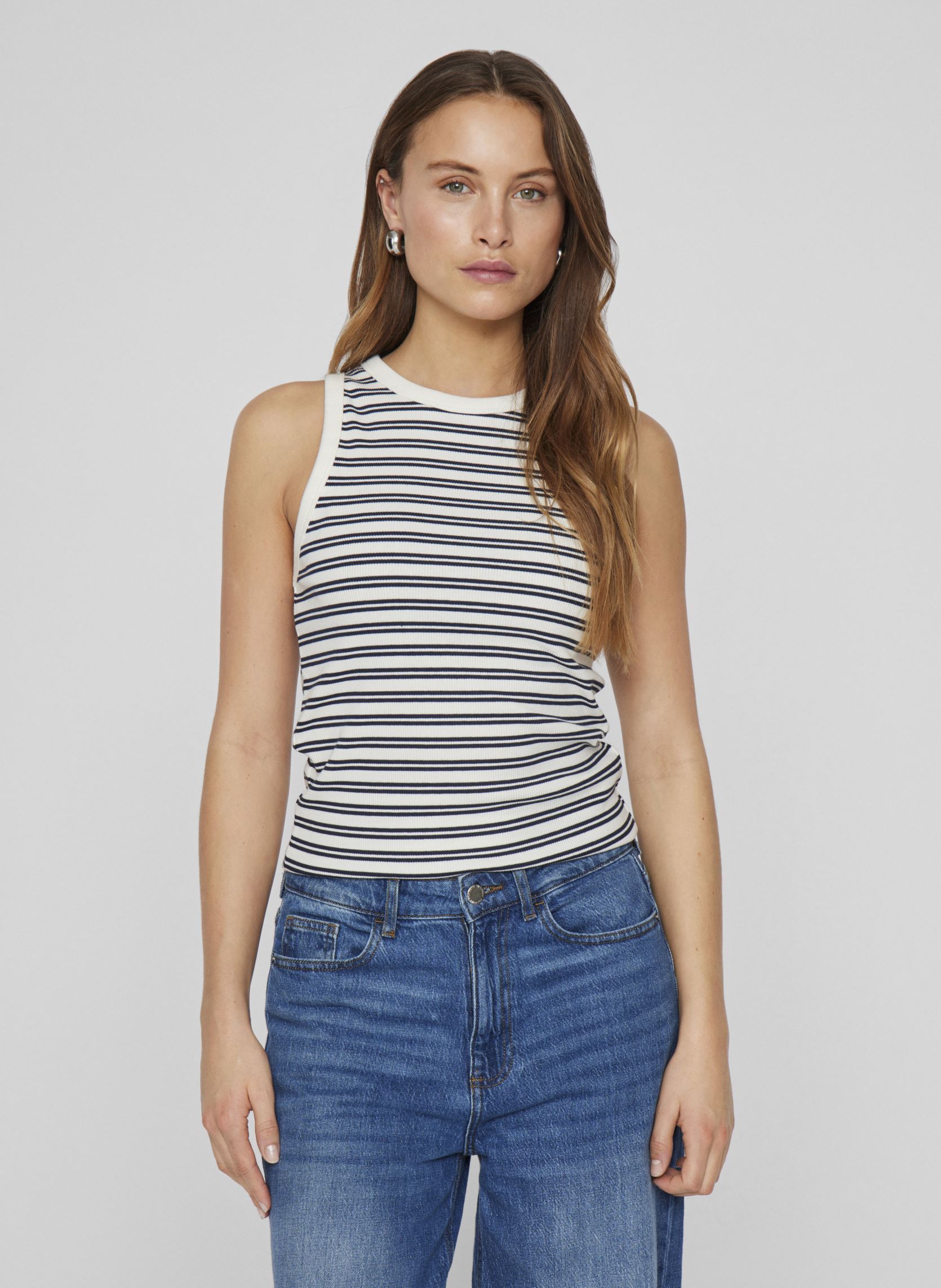 Tanktops VISOLA S/L TANK TOP - NOOS damen blau Vila Tanktops VISOLA S/L TANK TOP - NOOS damen blau Navy Blazer