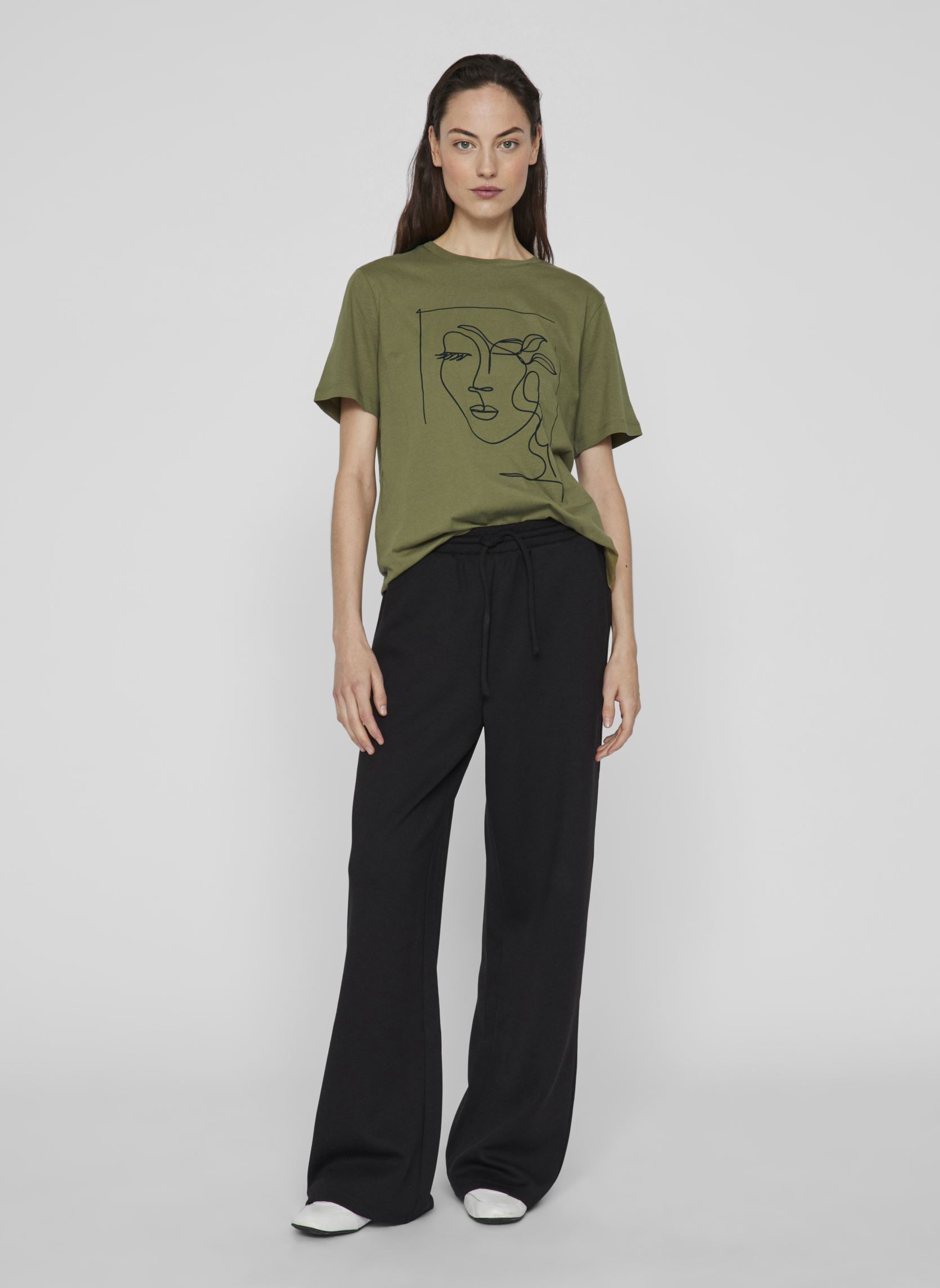 Tee-shirts VISYBILLA O-NECK S/S T-SHIRT/PB femme vert Vila Tee-shirts VISYBILLA O-NECK S/S T-SHIRT/PB femme vert Capulet Olive