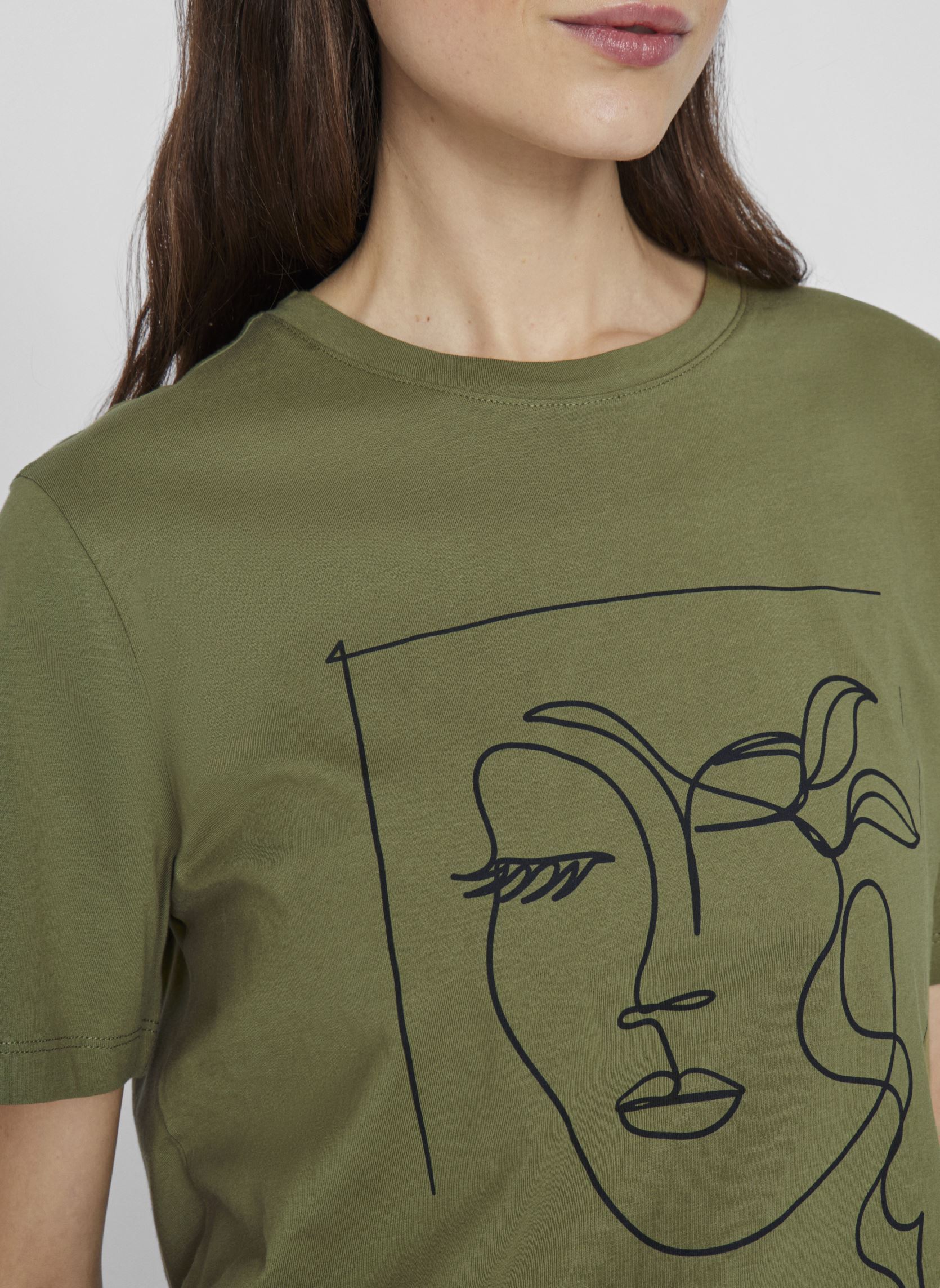 Tee-shirts VISYBILLA O-NECK S/S T-SHIRT/PB femme vert Vila Tee-shirts VISYBILLA O-NECK S/S T-SHIRT/PB femme vert Capulet Olive
