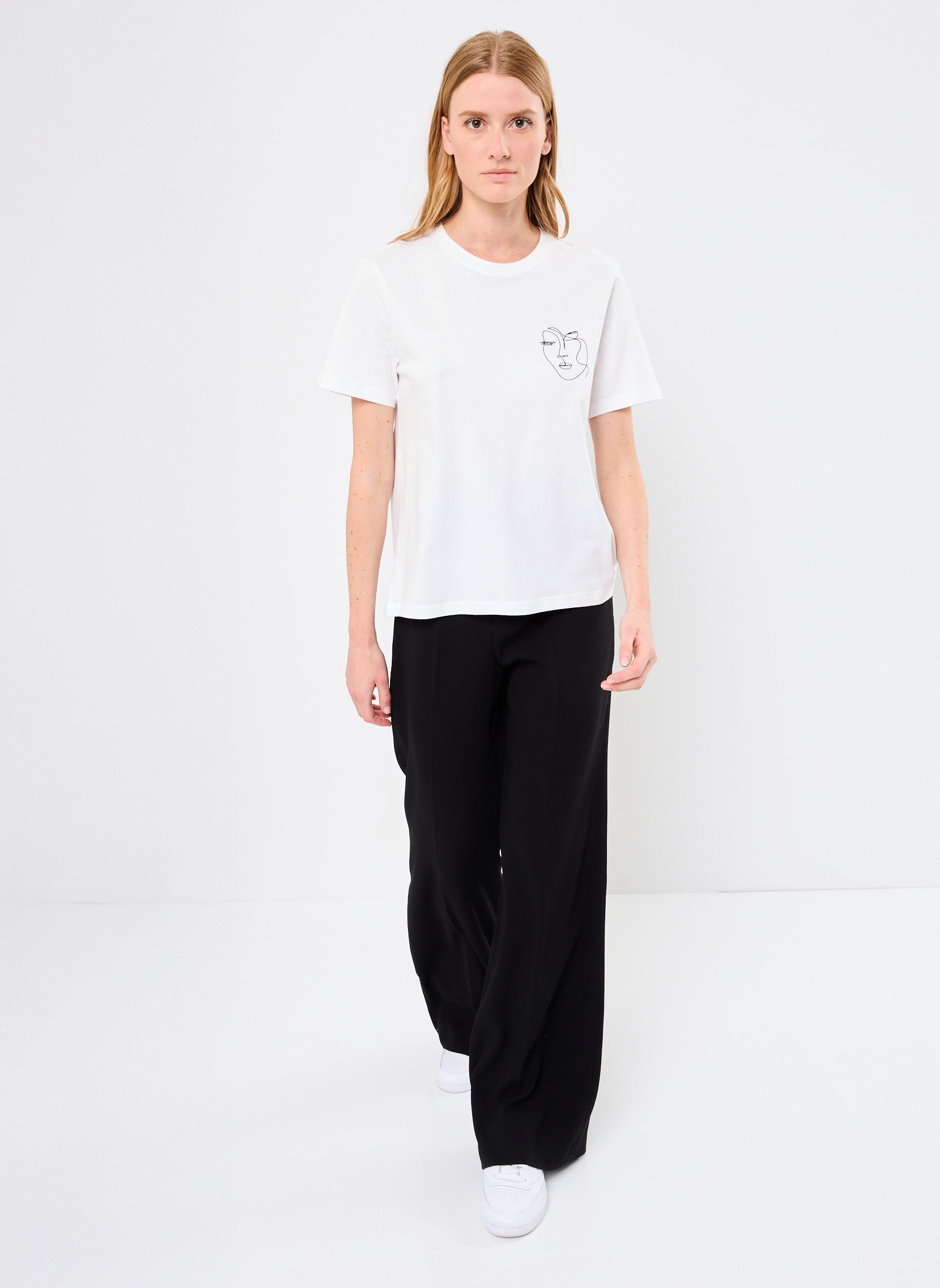 T-Shirts VISYBILLA O-NECK S/S T-SHIRT/PB damen weiß Vila T-Shirts VISYBILLA O-NECK S/S T-SHIRT/PB damen weiß Snow white