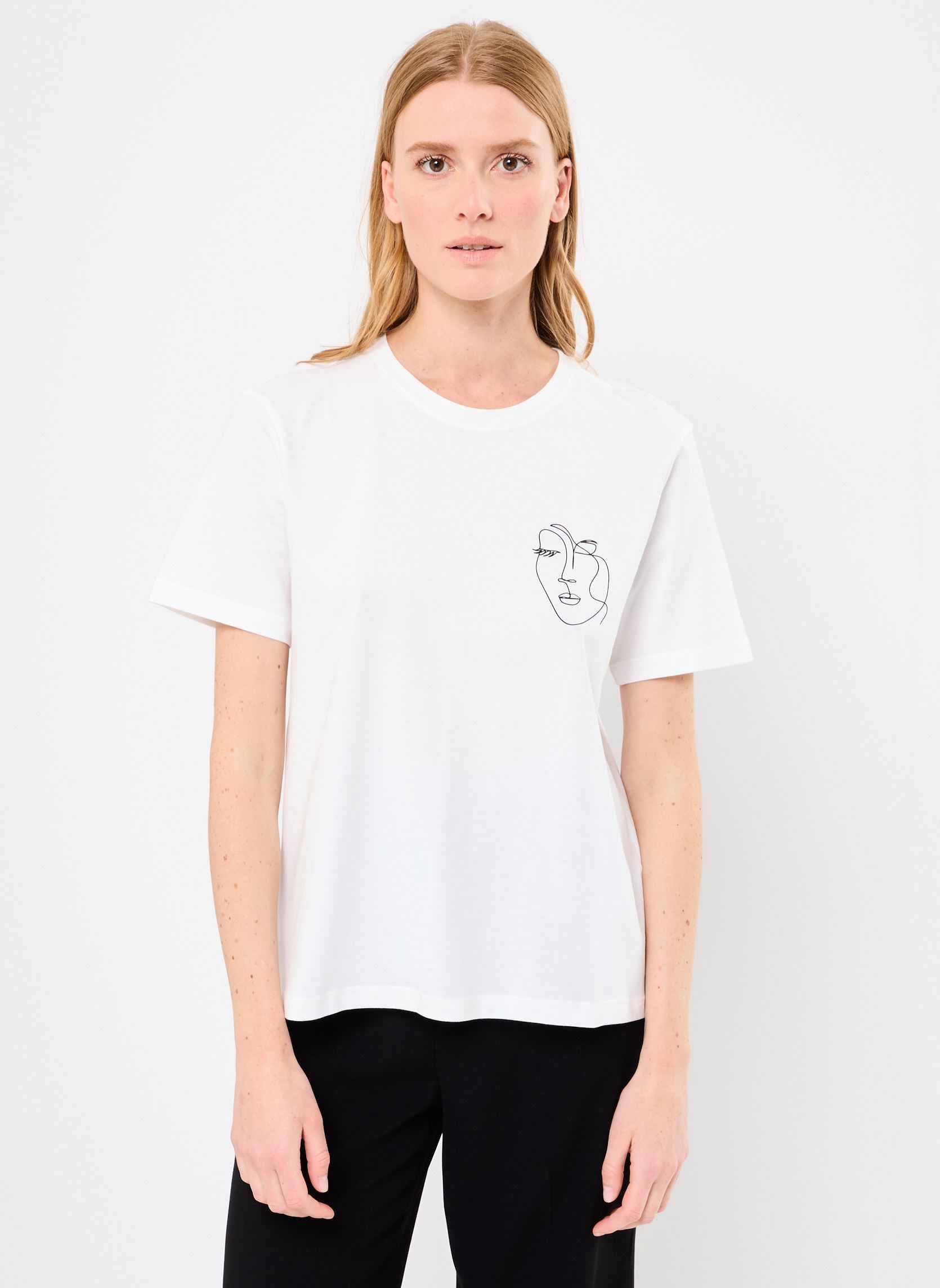 T-Shirts VISYBILLA O-NECK S/S T-SHIRT/PB damen weiß Vila T-Shirts VISYBILLA O-NECK S/S T-SHIRT/PB damen weiß Snow white